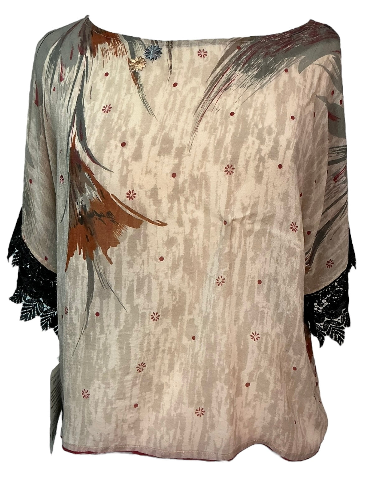 PRG7208 Sheer Wabi Sabi Pure Silk Boxy Top