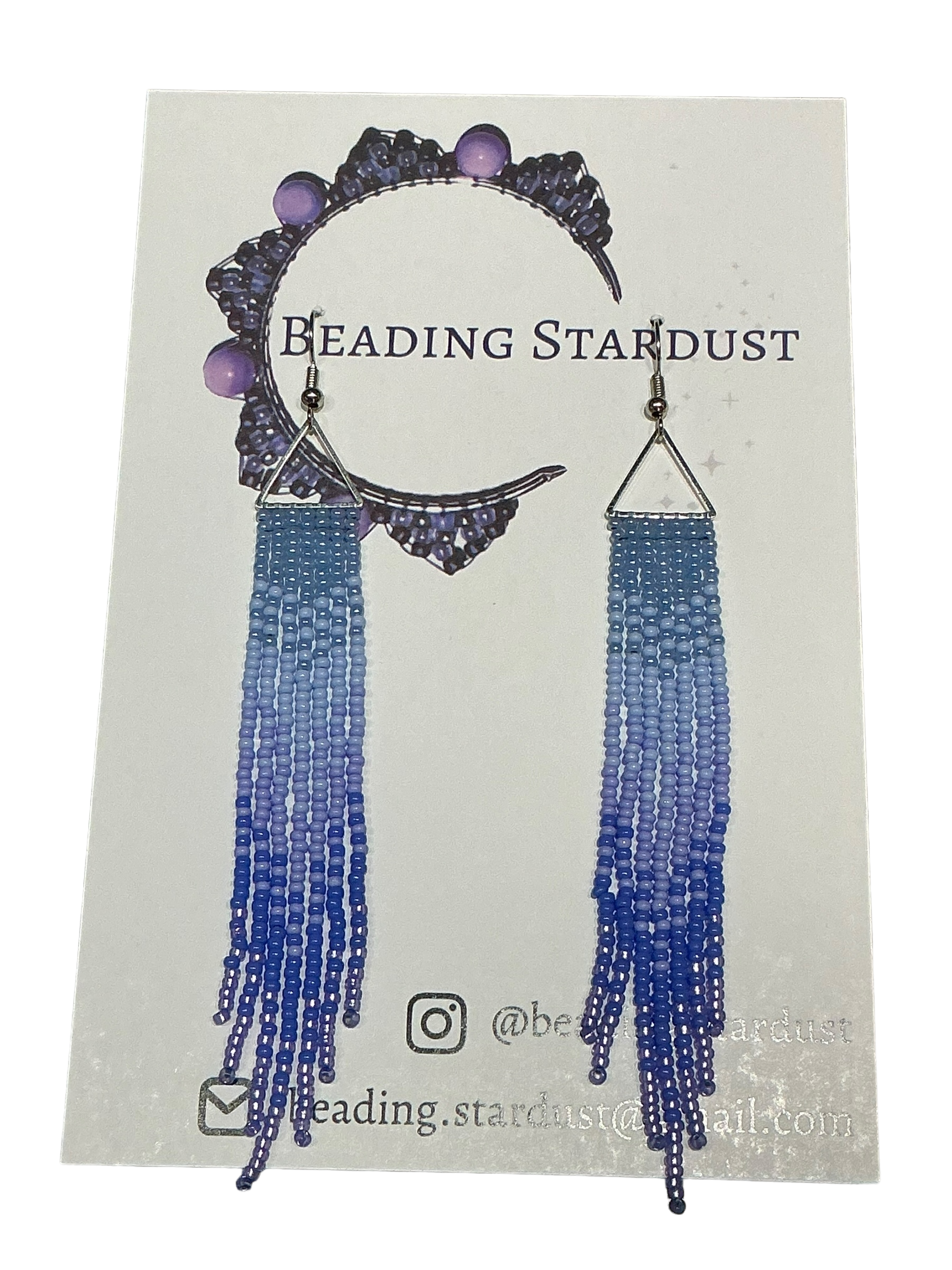 Periwinkle Mini Triangle Fringe Earrings