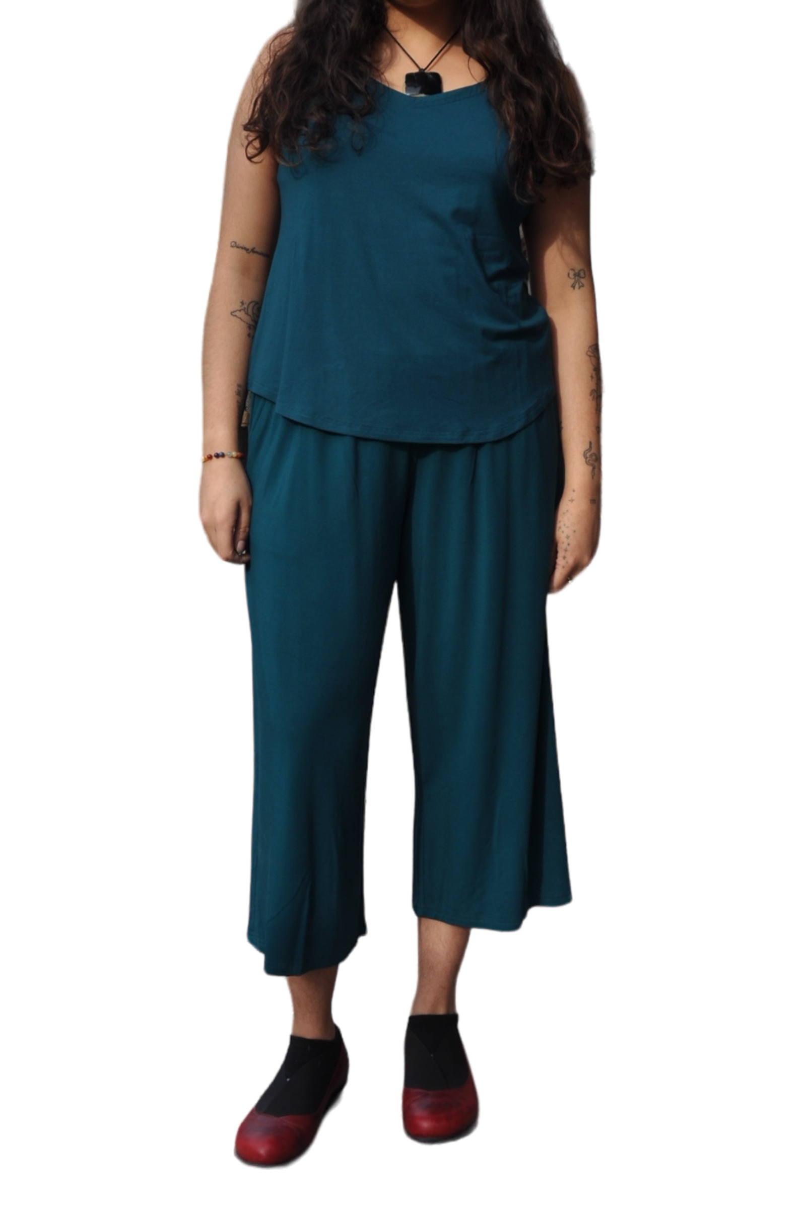 Teal Bamboo Gaylene Capri