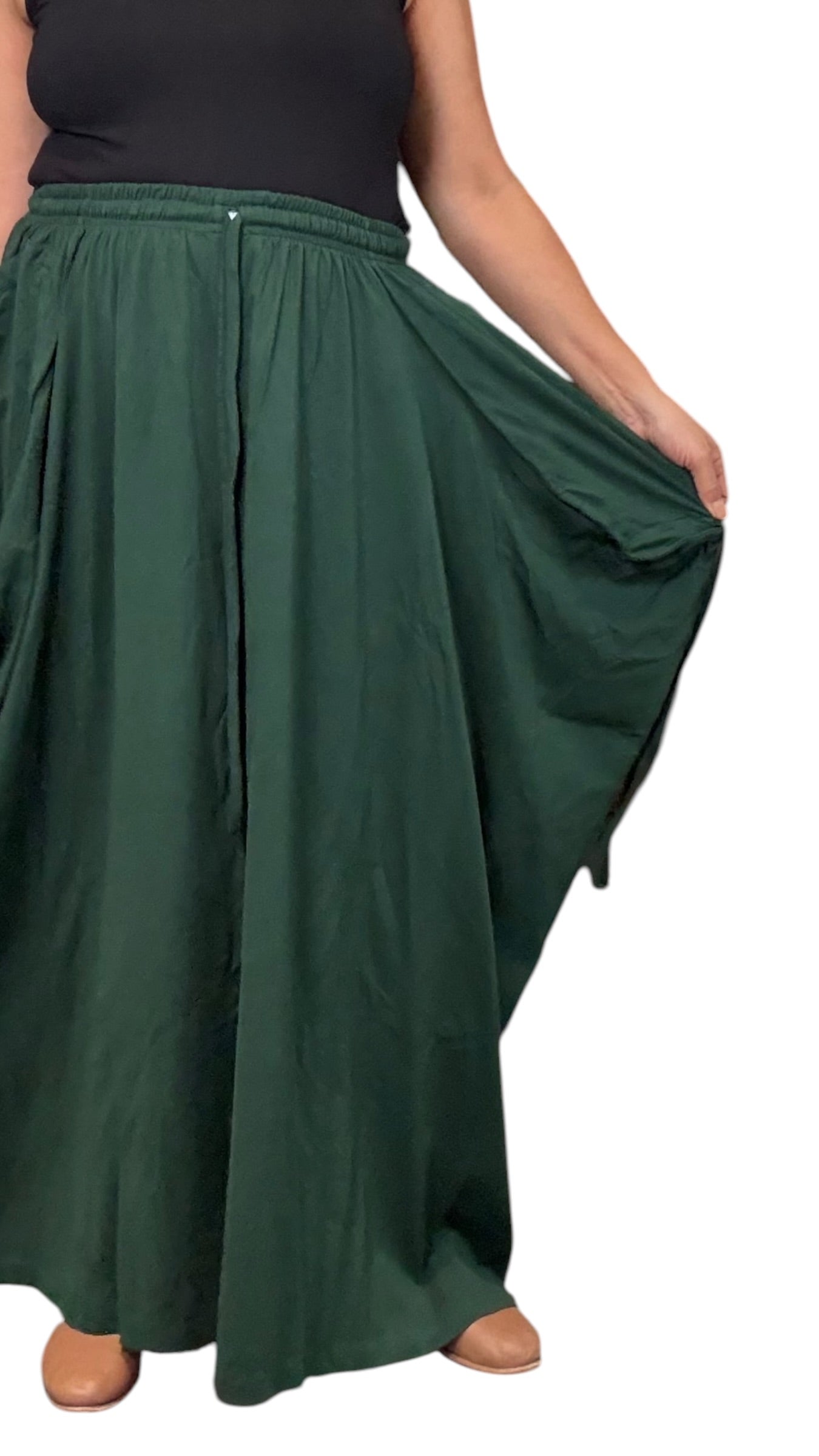 Jade Green Cotton Jersey Tashi Versatile Pants/Skirt