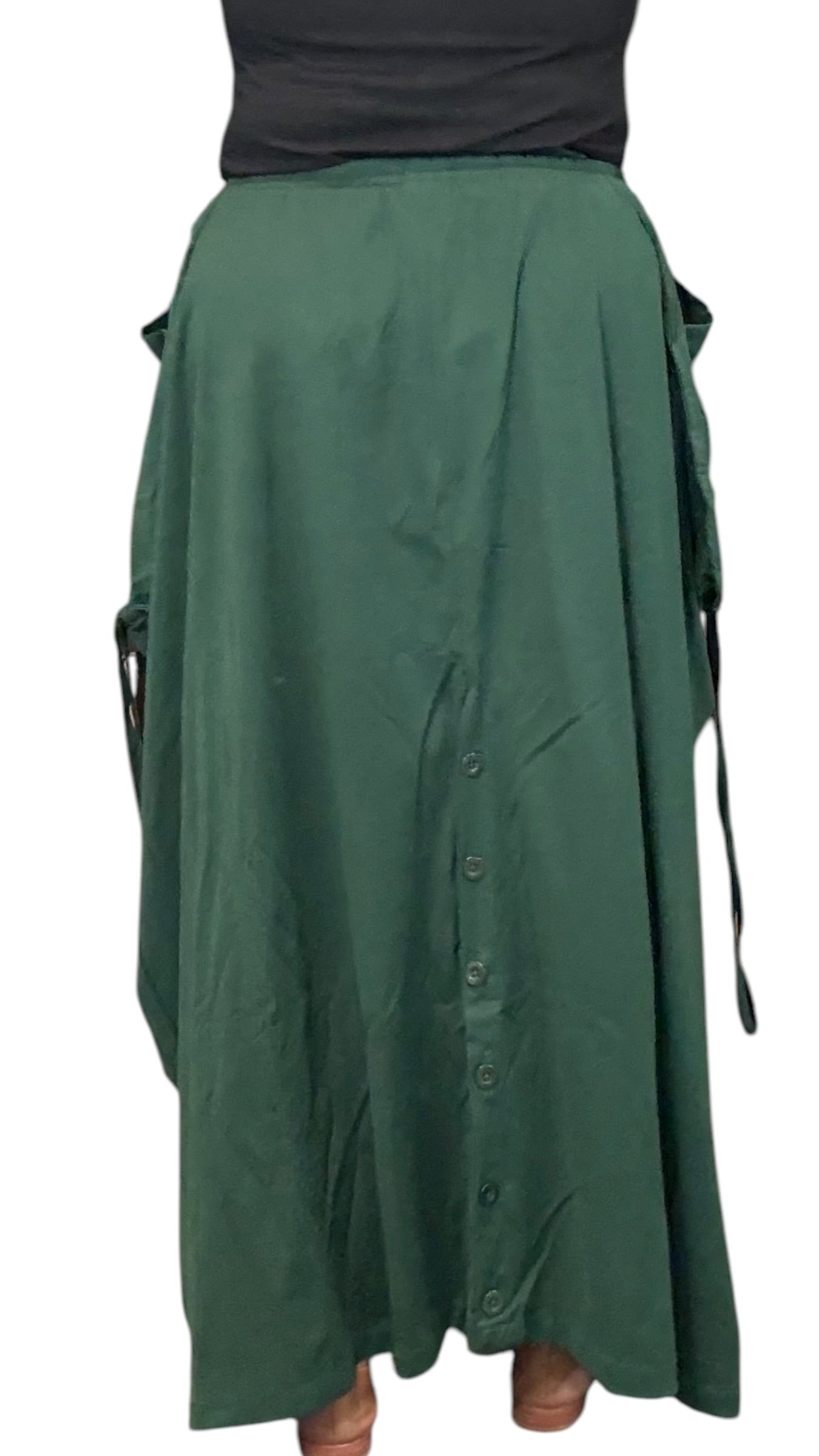 Jade Green Cotton Jersey Tashi Versatile Pants/Skirt