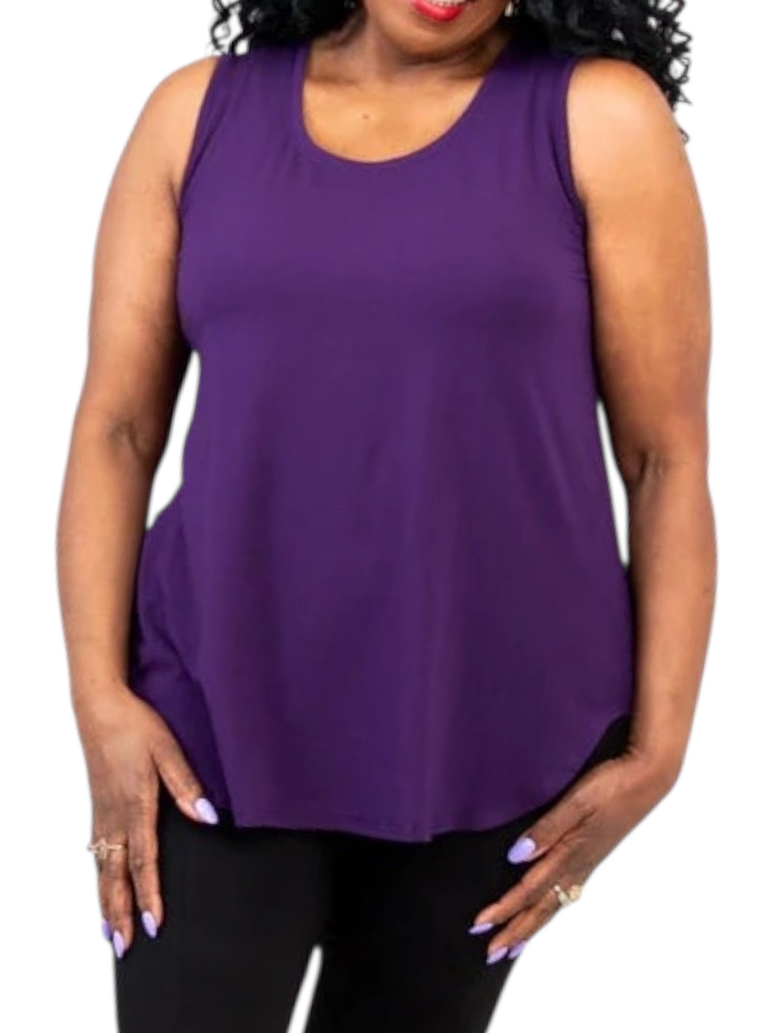 Purple Bamboo Jazz Tank by Blue Sky Clothing Co – Handmade ethical Tank Top from sariKNOTsari using upcycled silk. Designed in Canada for travel and slow fashion, loved from Toronto to LA to Sydney. Featuring Zsiska, Bryn Walker and Artisan Leather coats by Rejean Pepin, Pepin designs