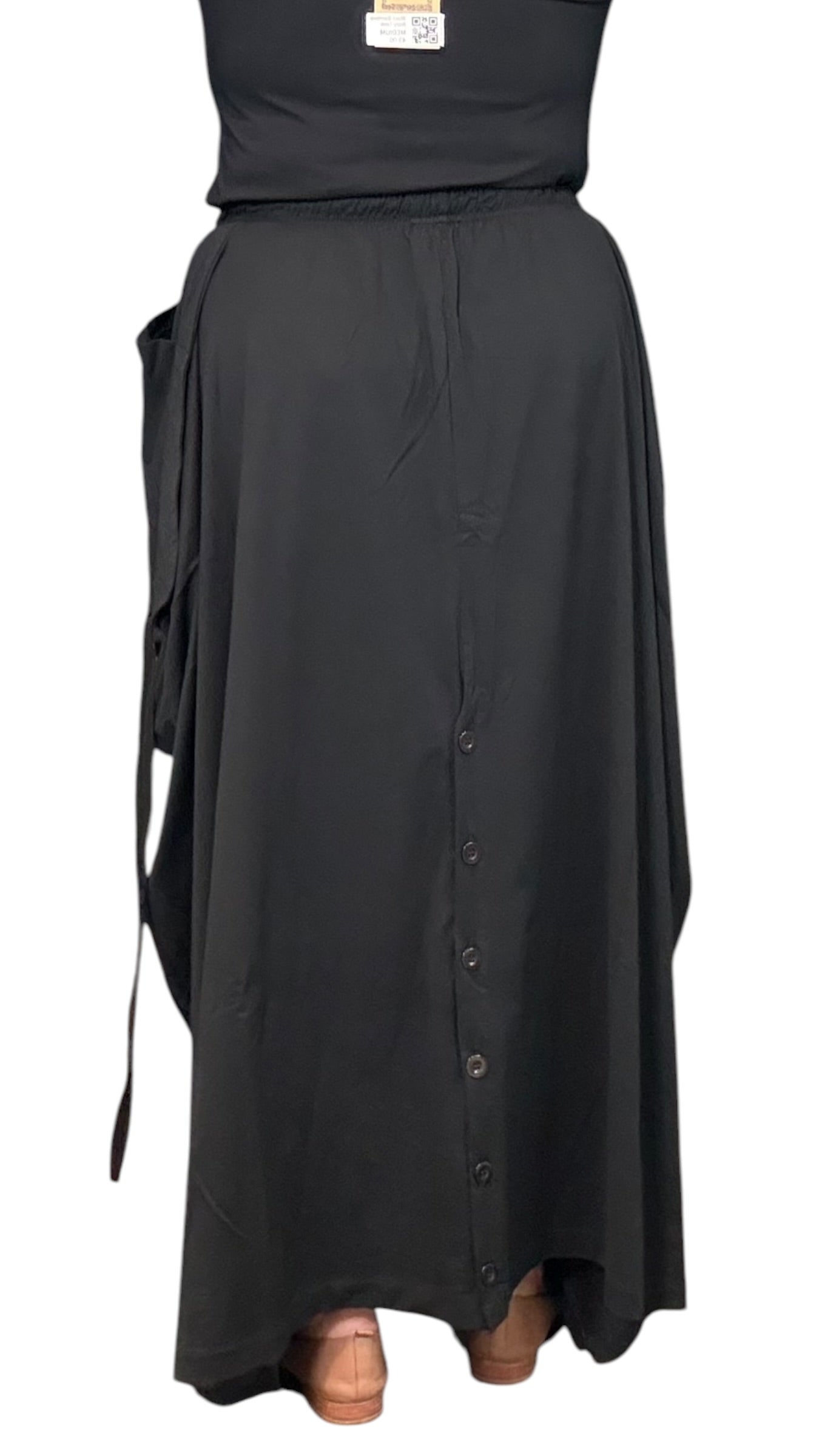 Black Cotton Jersey Tashi Versatile Pants/Skirt