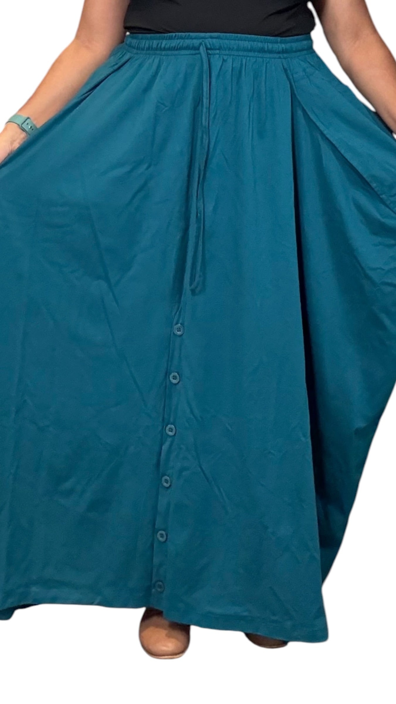 Teal Cotton Jersey Tashi Versatile Pants/Skirt