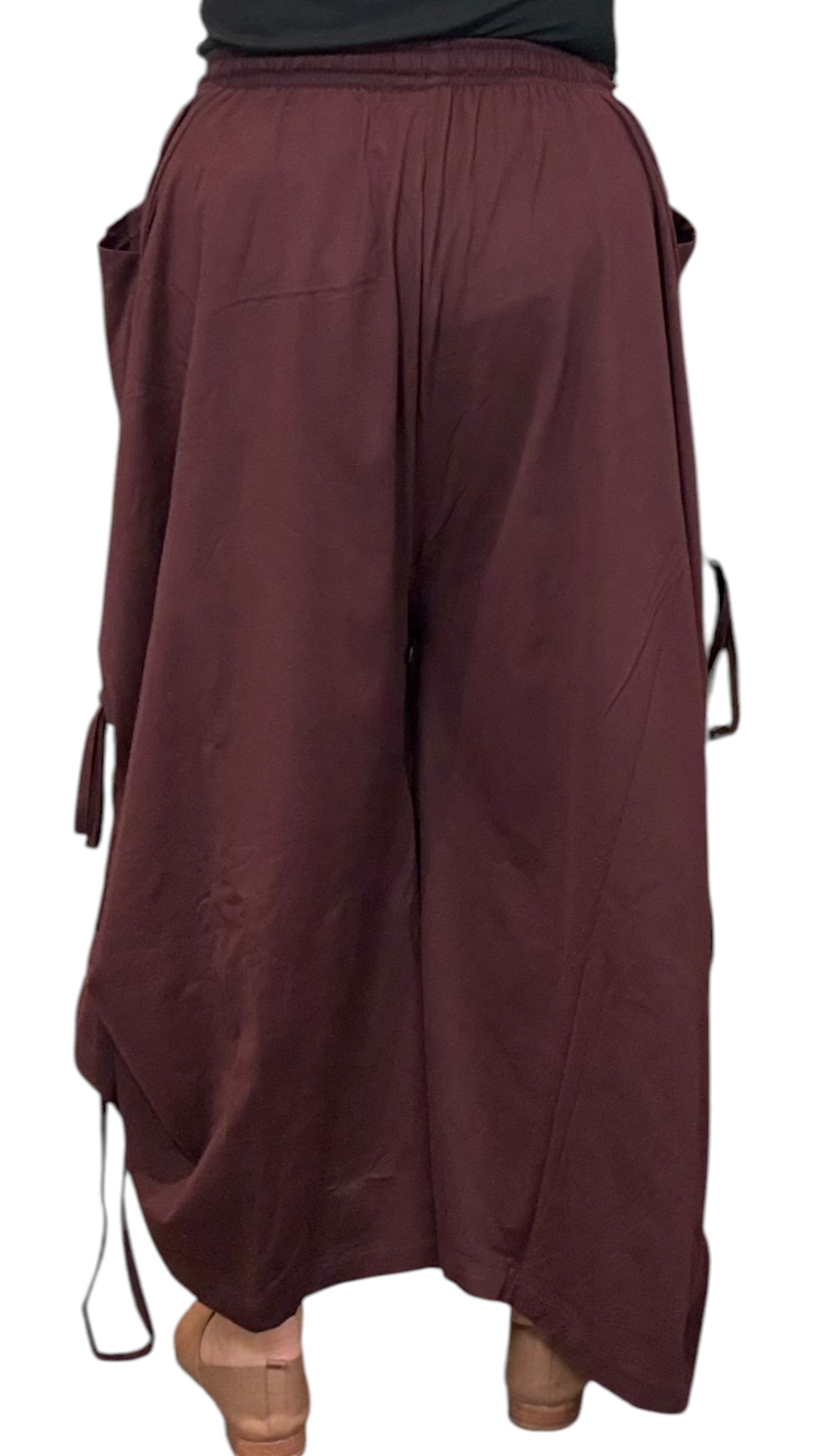 Eggplant Cotton Jersey Tashi Versatile Pants/Skirt