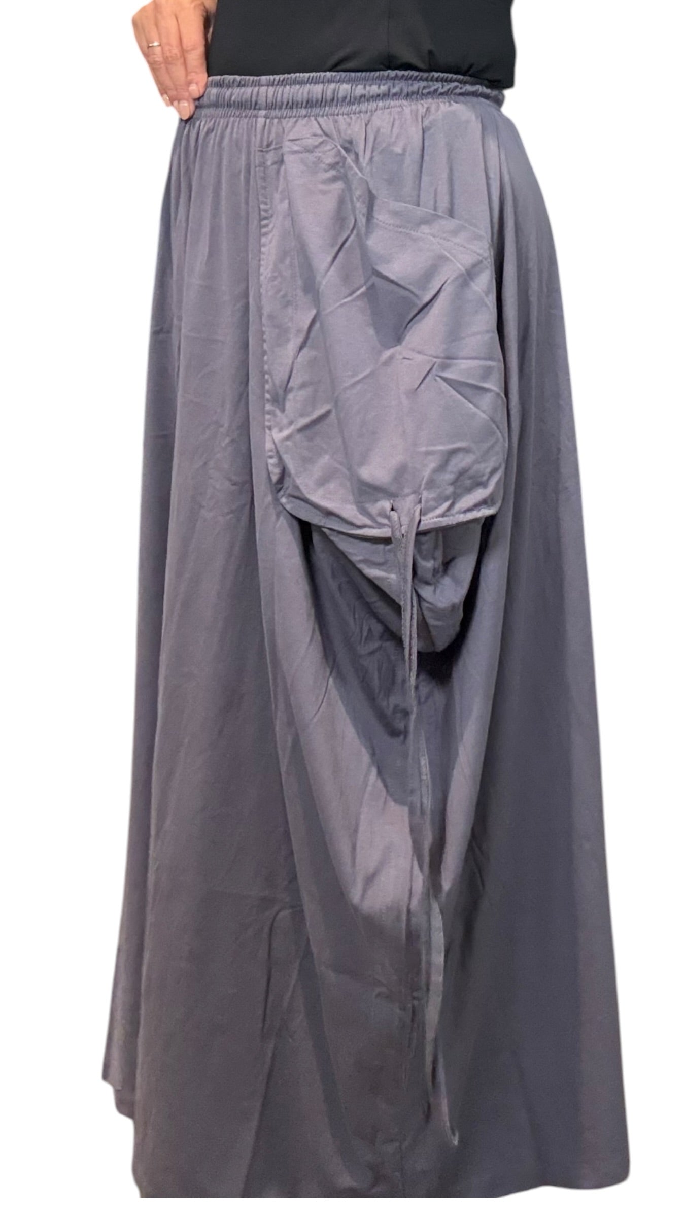 Light Grey Cotton Jersey Tashi Versatile Pants/Skirt