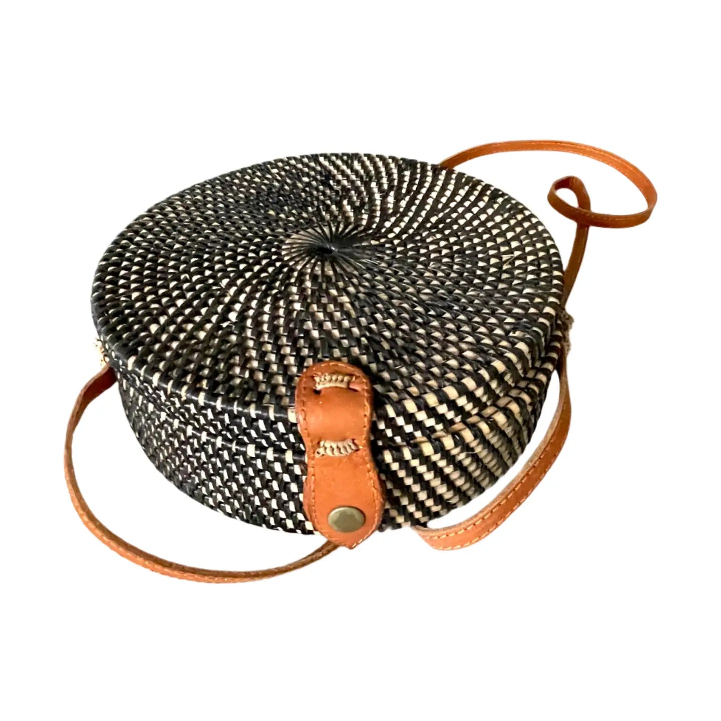 Black Round Rattan Purse