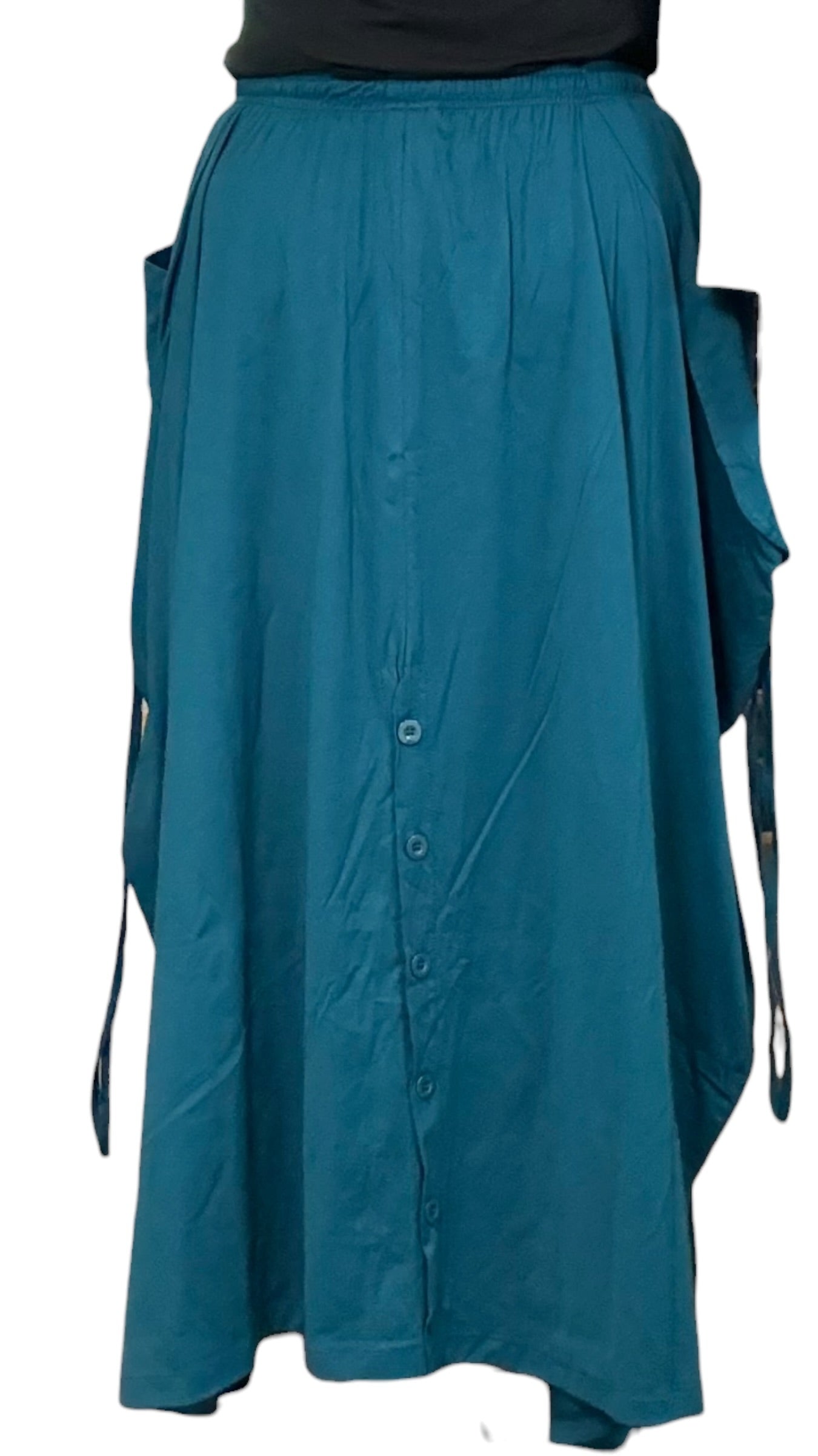 Teal Cotton Jersey Tashi Versatile Pants/Skirt