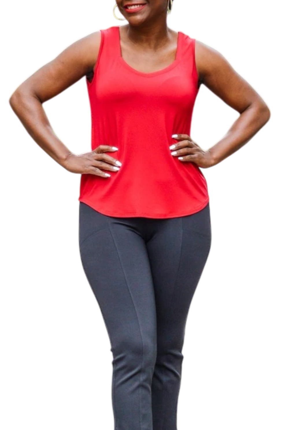Lipstick Red Bamboo Ritzy Tank by Blue Sky Clothing Co – Handmade ethical Tank Top from sariKNOTsari using upcycled silk. Designed in Canada for travel and slow fashion, loved from Toronto to LA to Sydney.