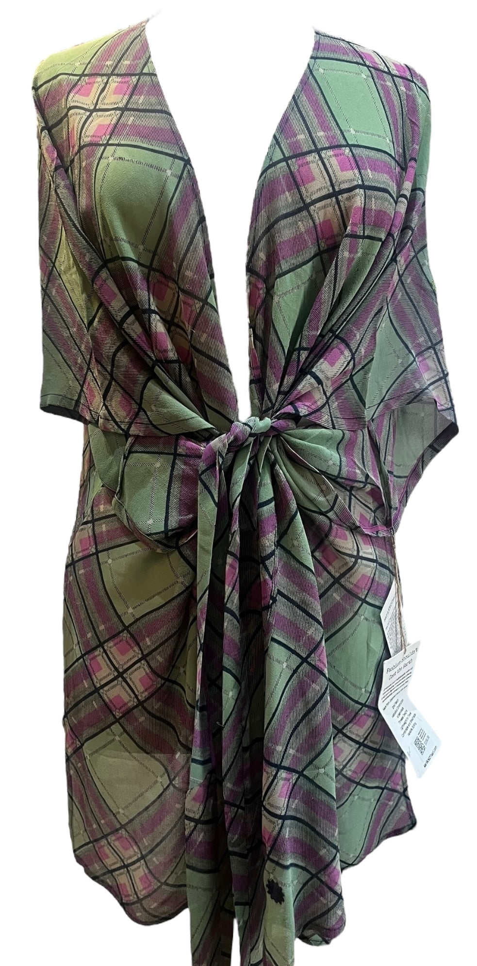 PRG6929 Sheer Avatar Pure Silk Kimono-Sleeved Jacket with Belt