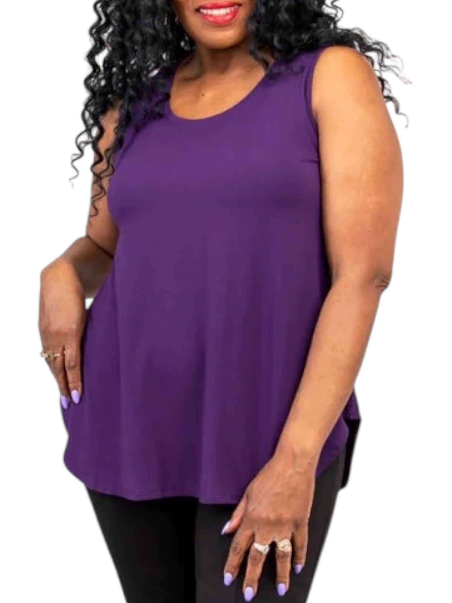 Purple Bamboo Jazz Tank by Blue Sky Clothing Co – Handmade ethical Tank Top from sariKNOTsari using upcycled silk. Designed in Canada for travel and slow fashion, loved from Toronto to LA to Sydney. Featuring Zsiska, Bryn Walker and Artisan Leather coats by Rejean Pepin, Pepin designs