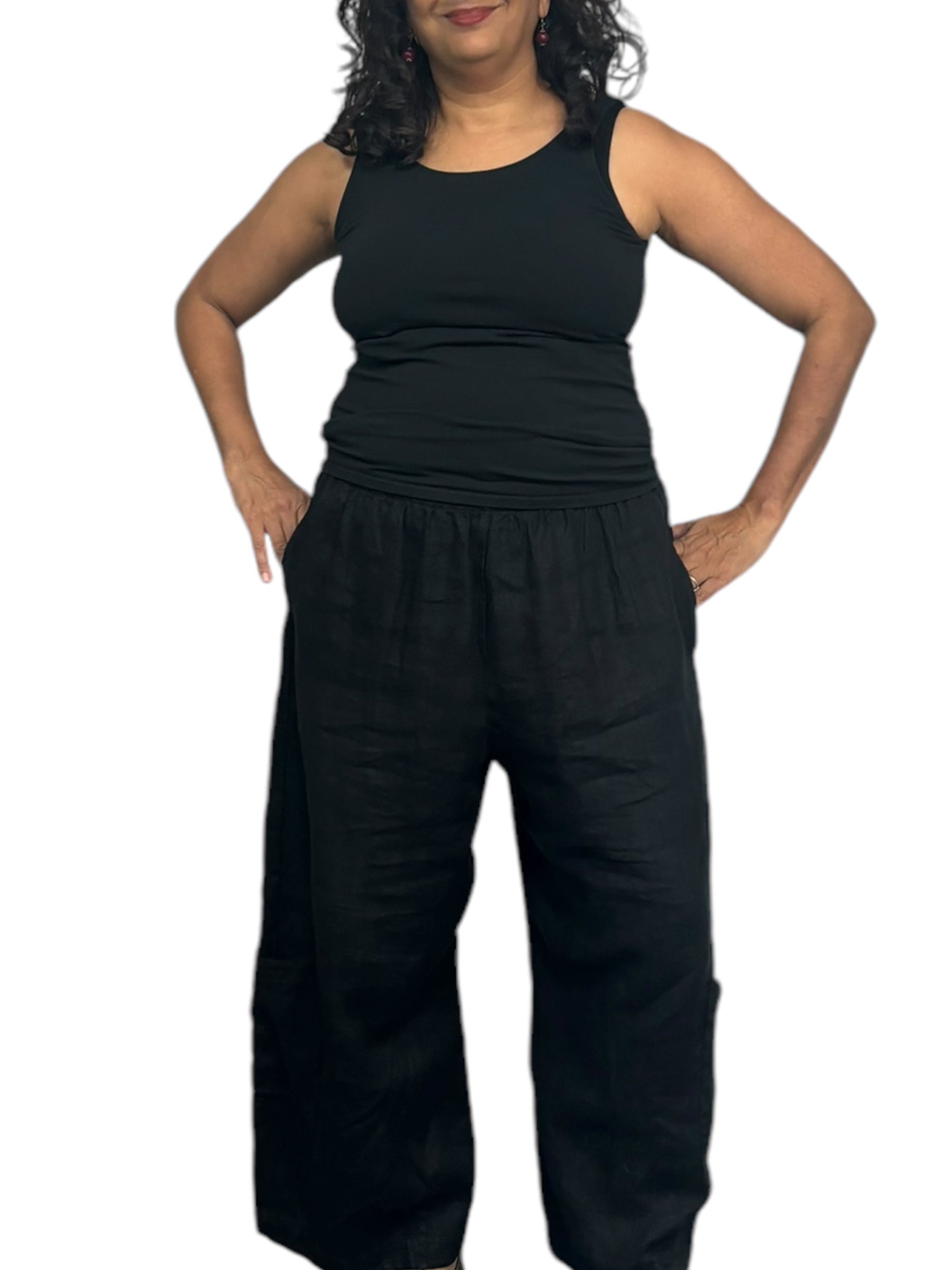 IN STOCK BLACK Fall 2026 Bryn Walker Heavy Linen Casbah Pants