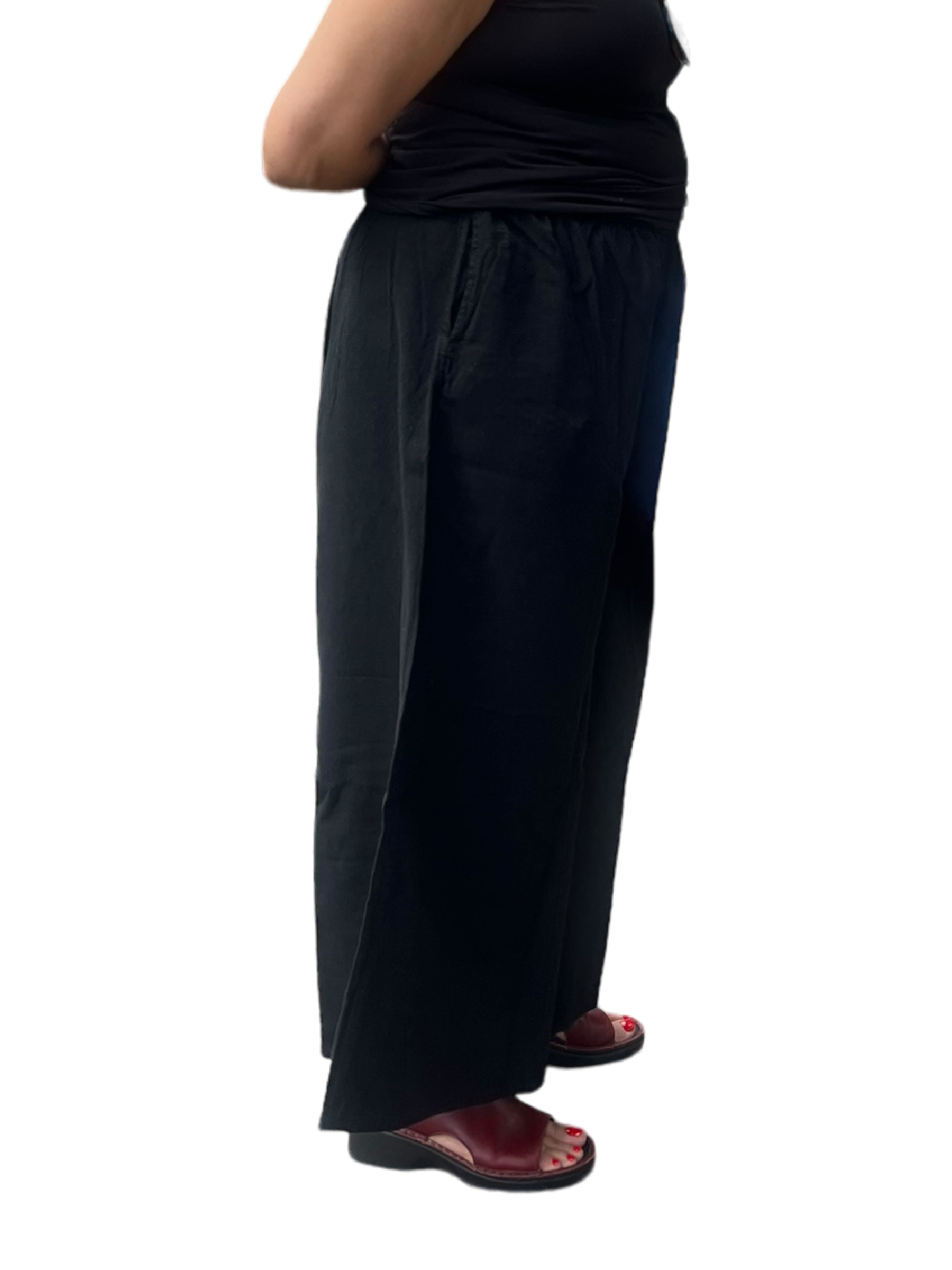 Black Cotton Palazzo Pants