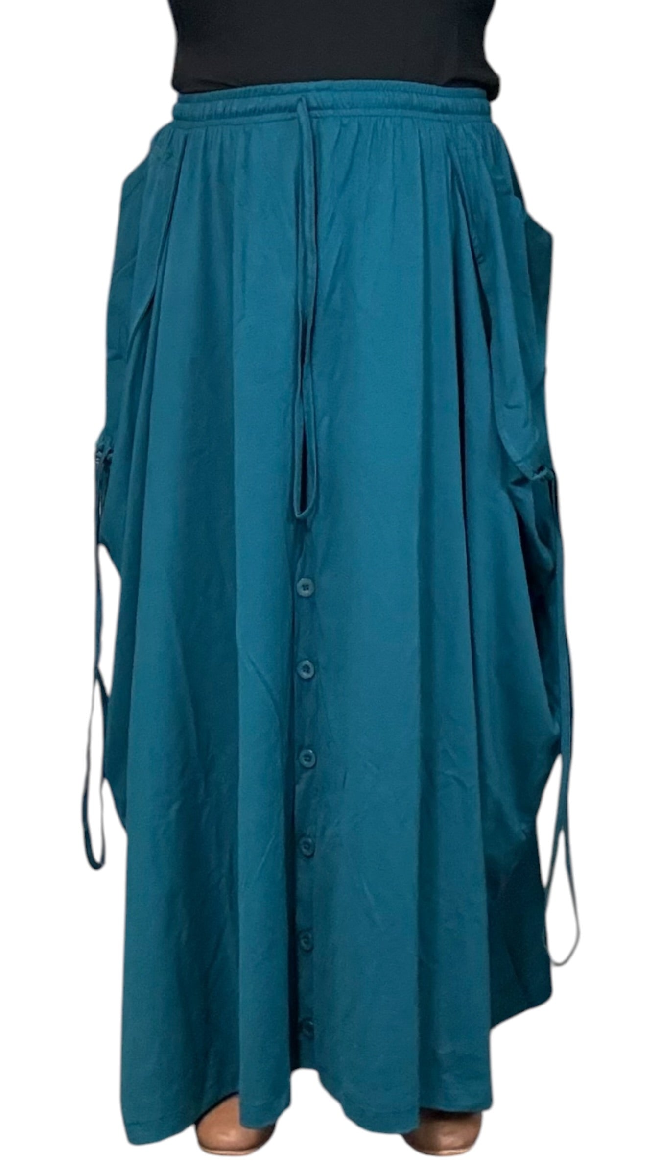Teal Cotton Jersey Tashi Versatile Pants/Skirt