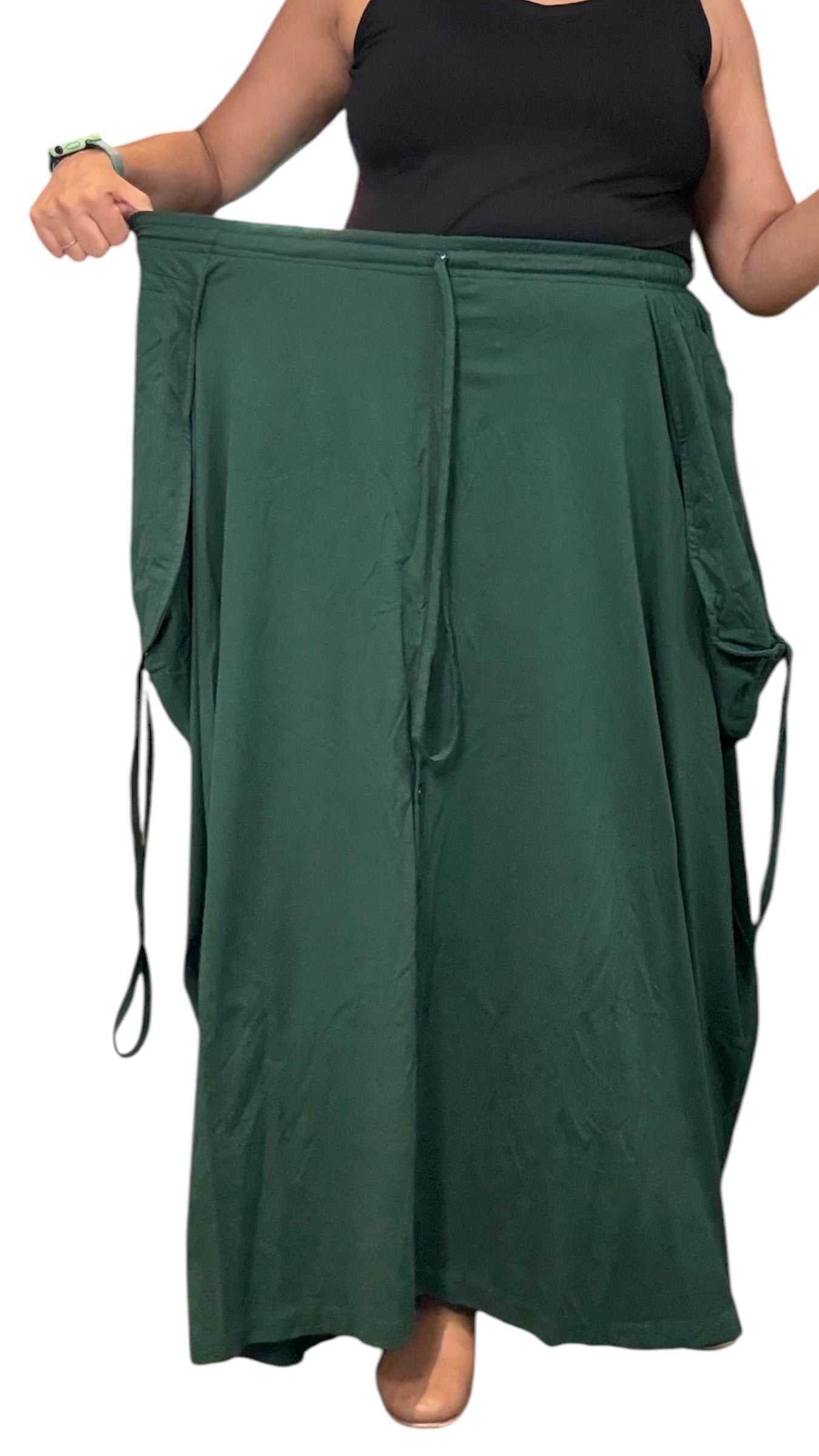 Jade Green Cotton Jersey Tashi Versatile Pants/Skirt
