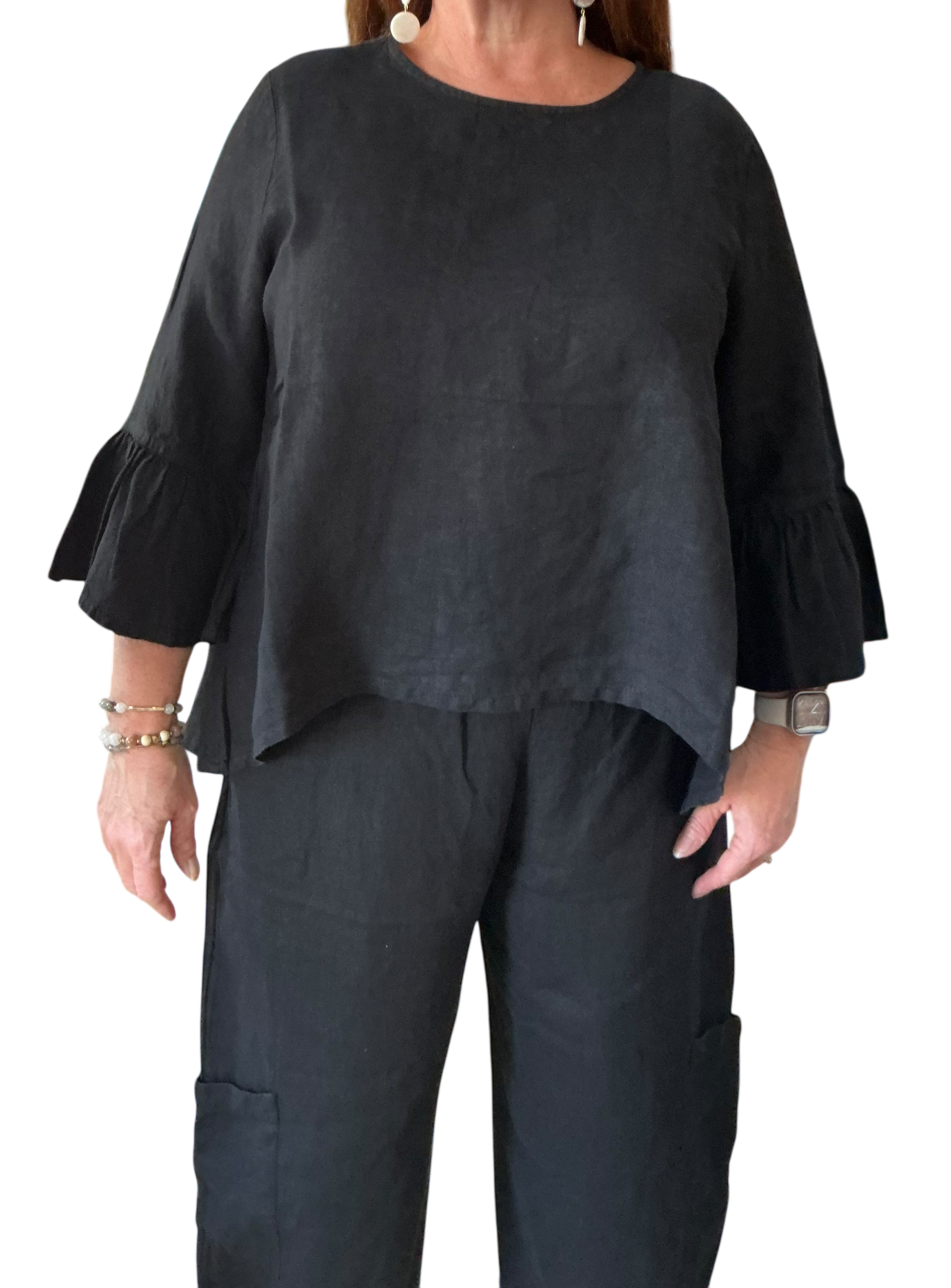 Black Spring 2025 Bryn Walker Linen Fran Top