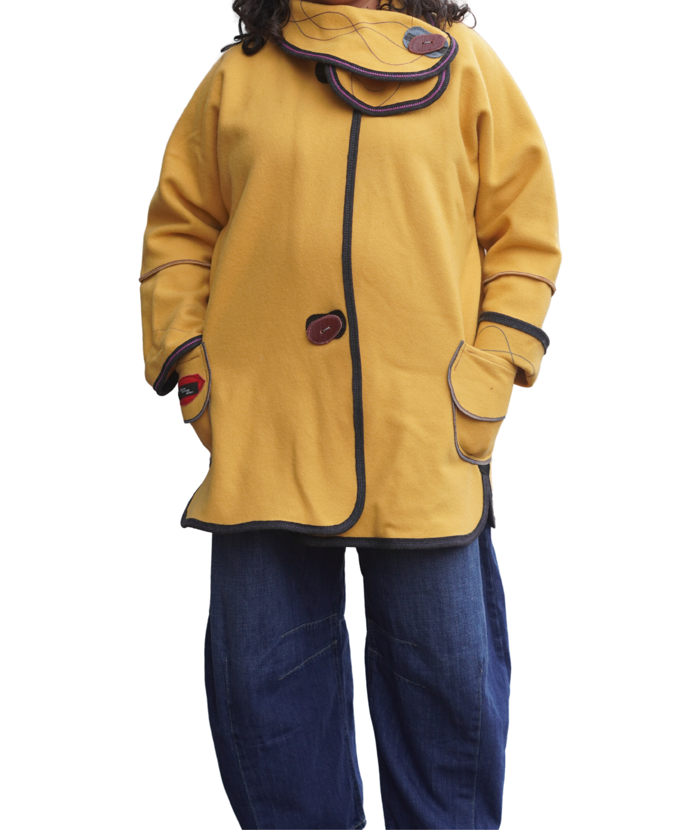Yellow Boiled Wool Lightweight Jacket by Pepin Designs