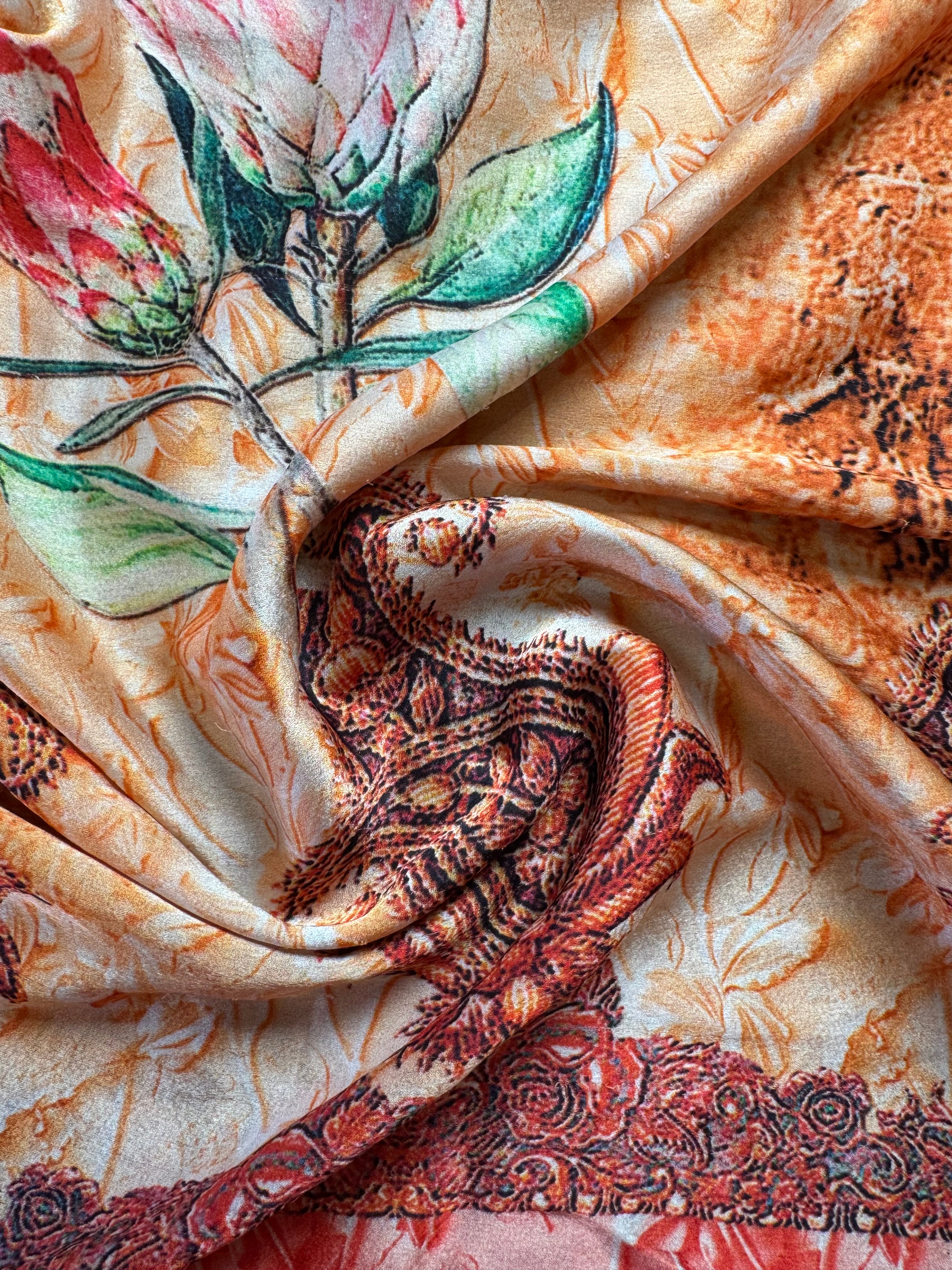 Desert Flower Upcycled Pure Silk Satin Pillowcase