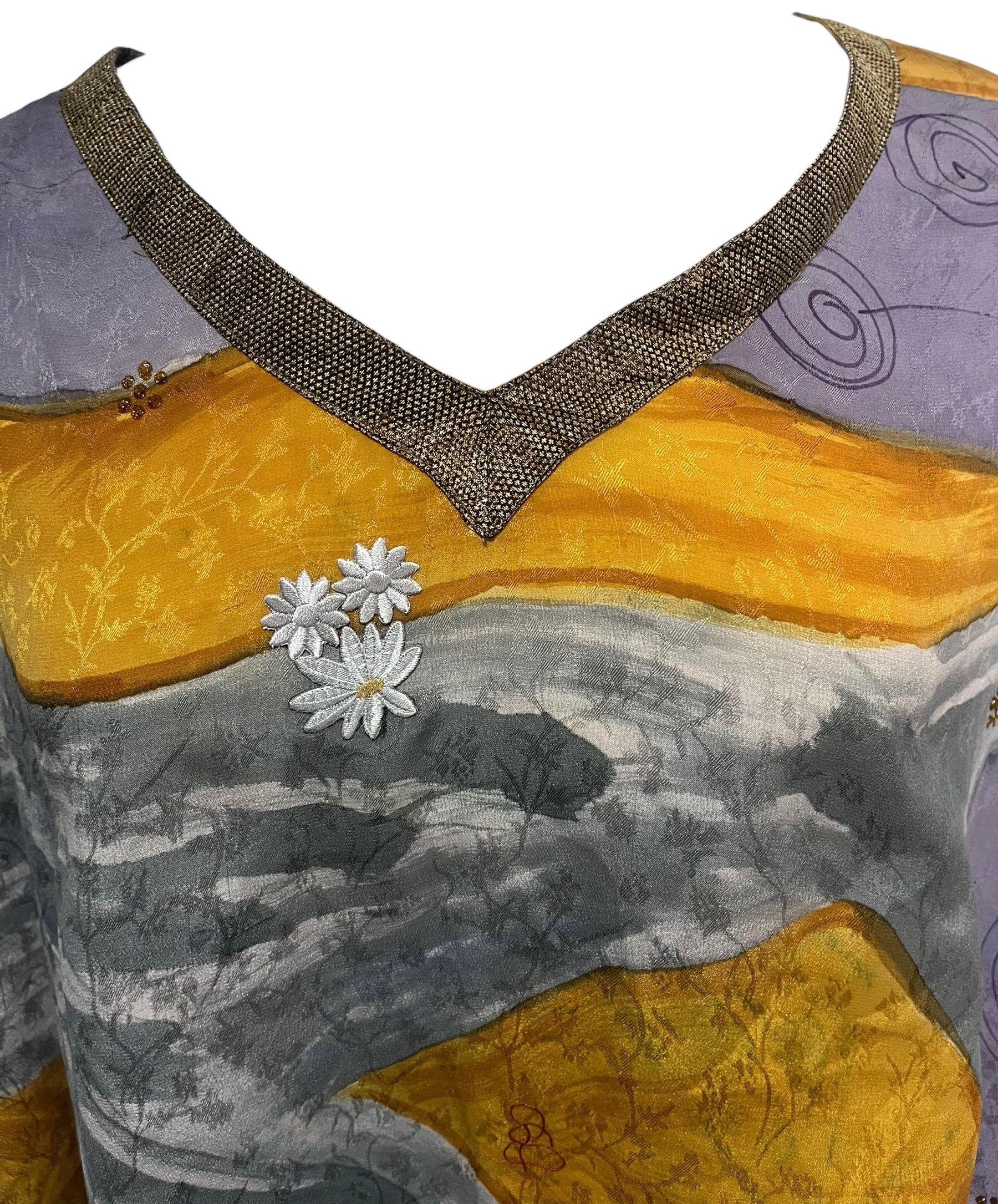 PREVIEW PRC6879 Avatar Pure Silk Short Kaftan Tunic with Slits