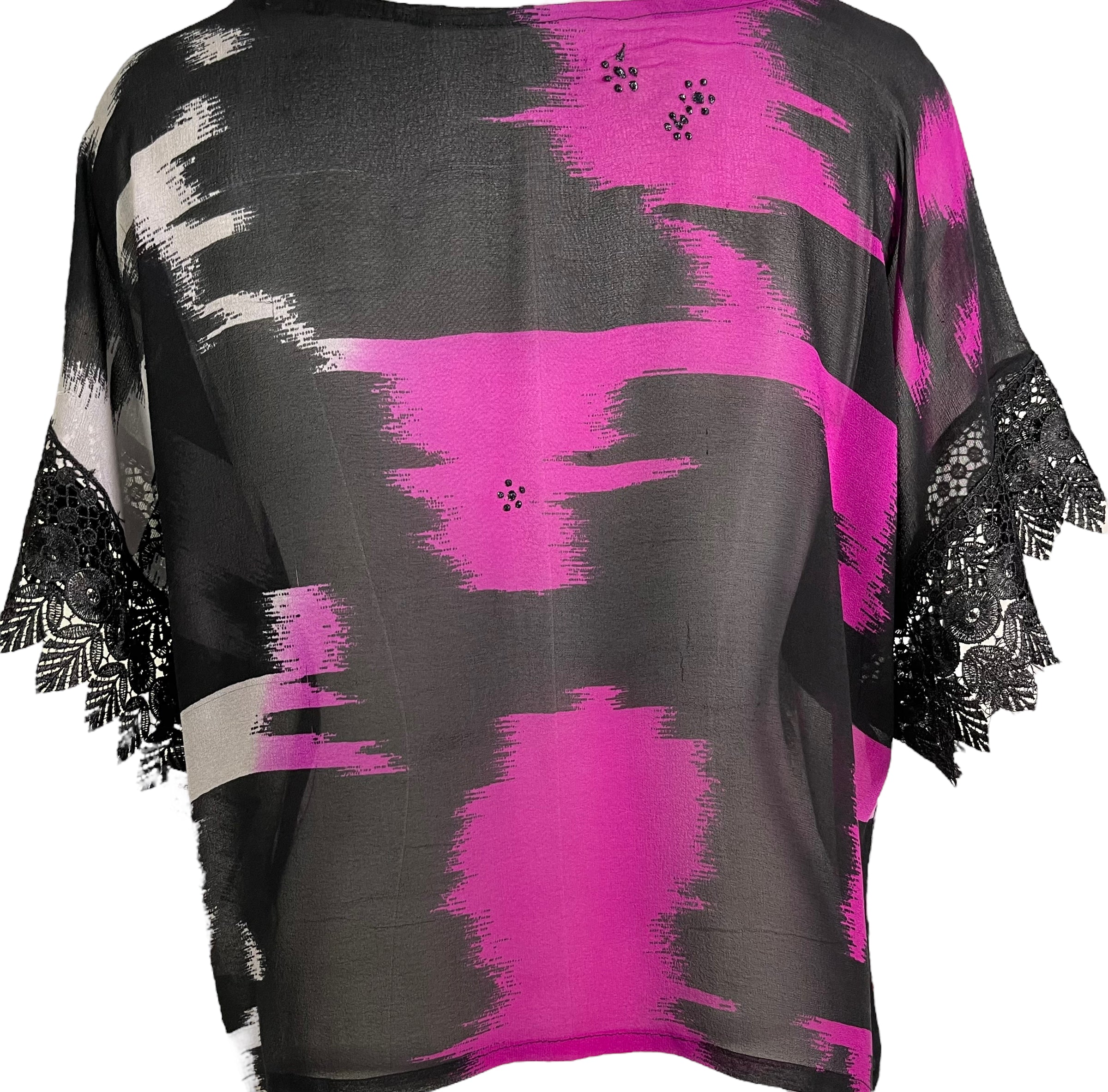 PRG6128 Sheer Wabi Sabi Pure Silk Boxy Top