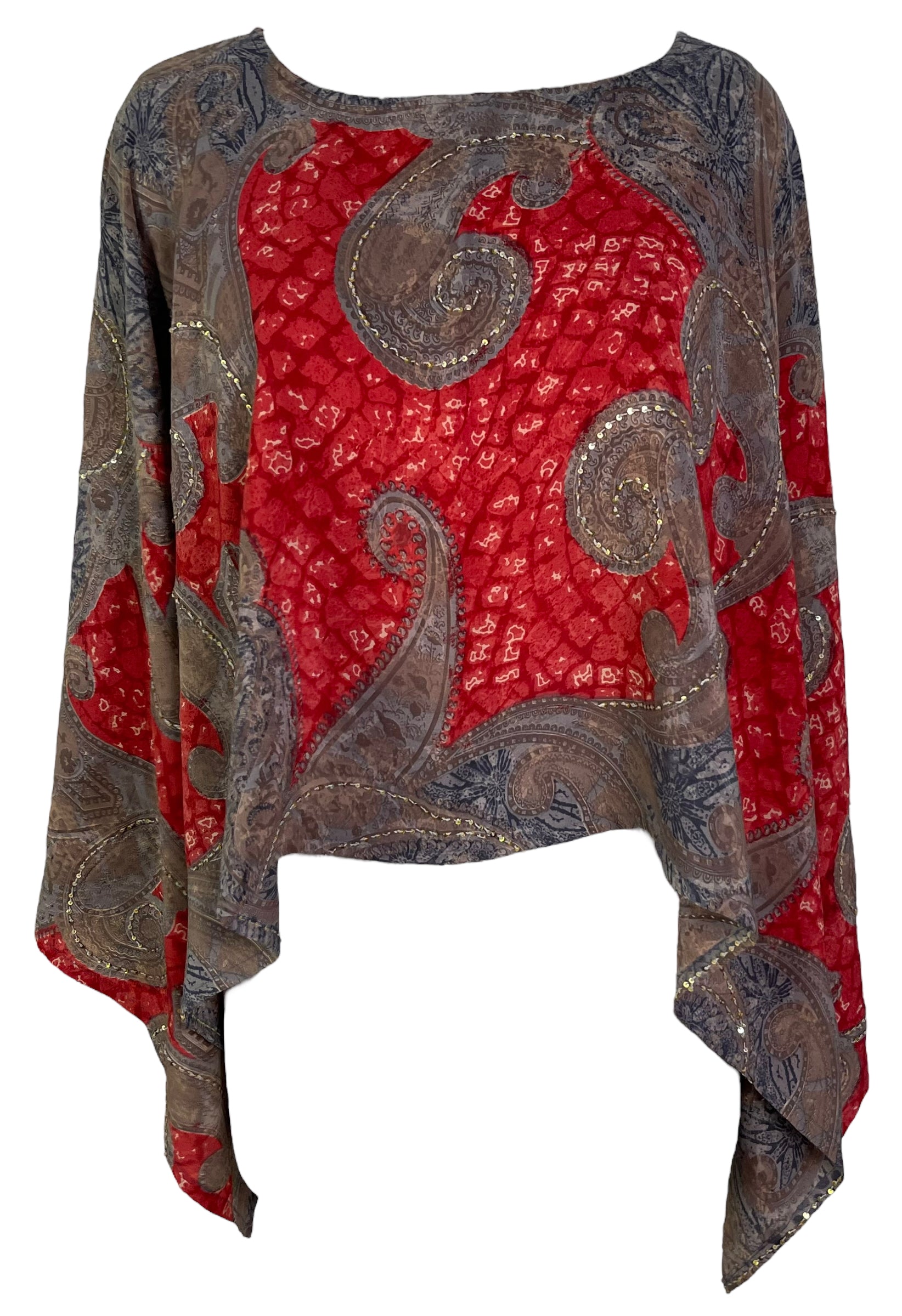 REVOLUTIONHER PRC6398 Avatar Pure Silk Capelet Poncho