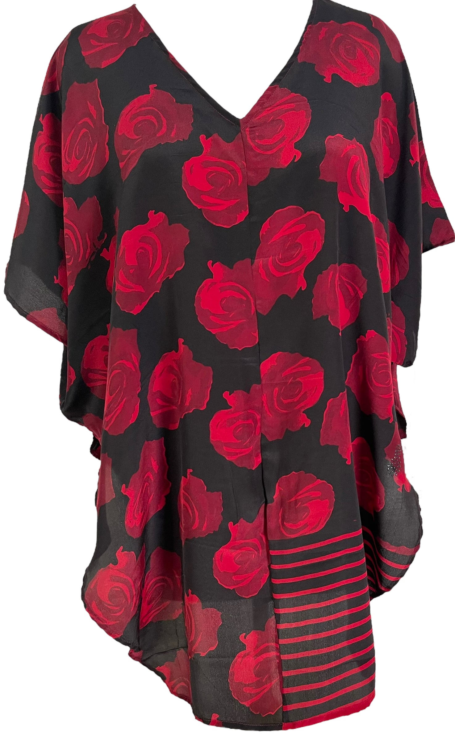 PRG7049 Sheer Avatar Pure Silk Waterfall Top
