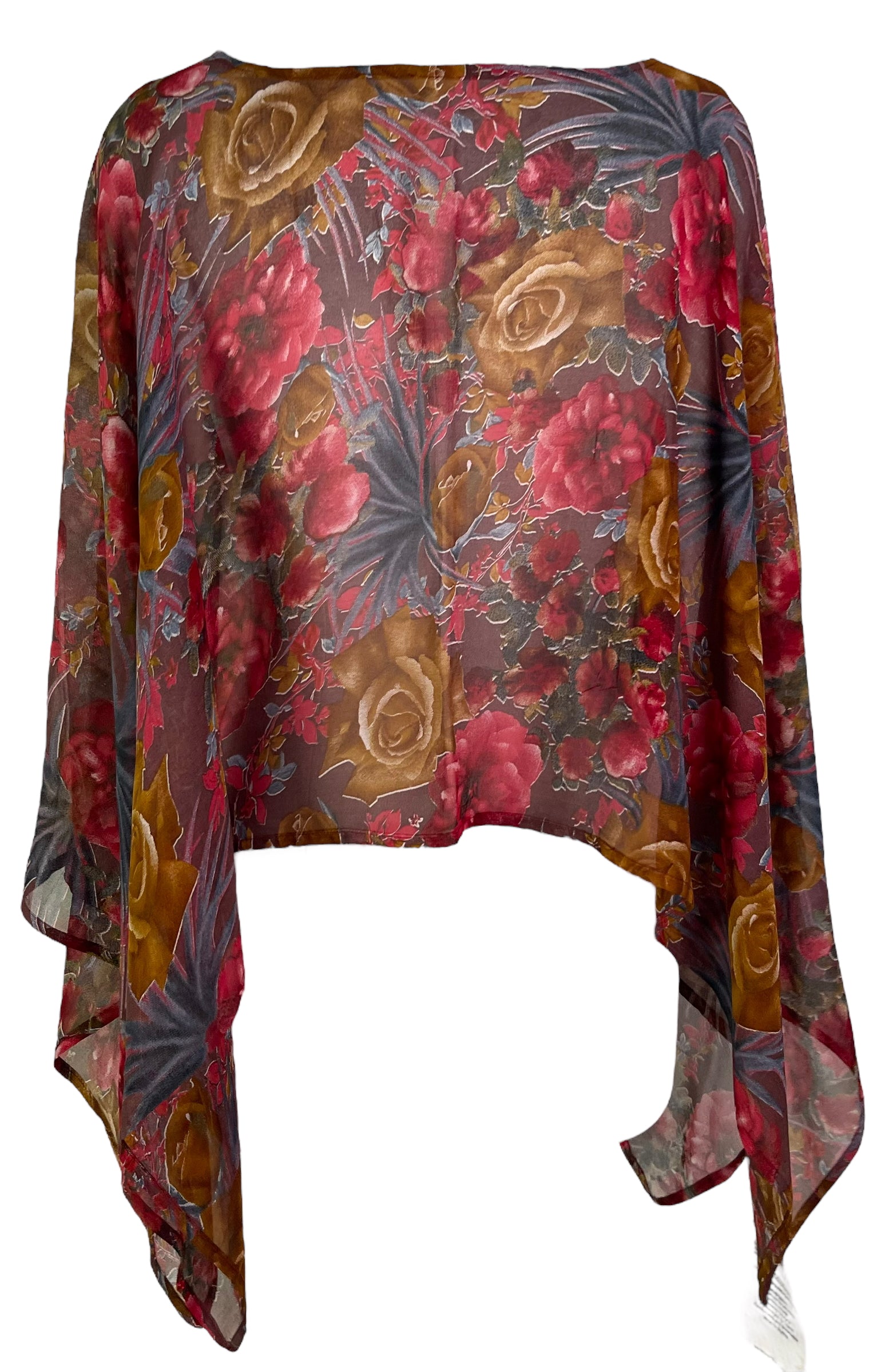 REVOLUTIONHER PRG6694 Sheer Avatar Pure Silk Capelet Poncho