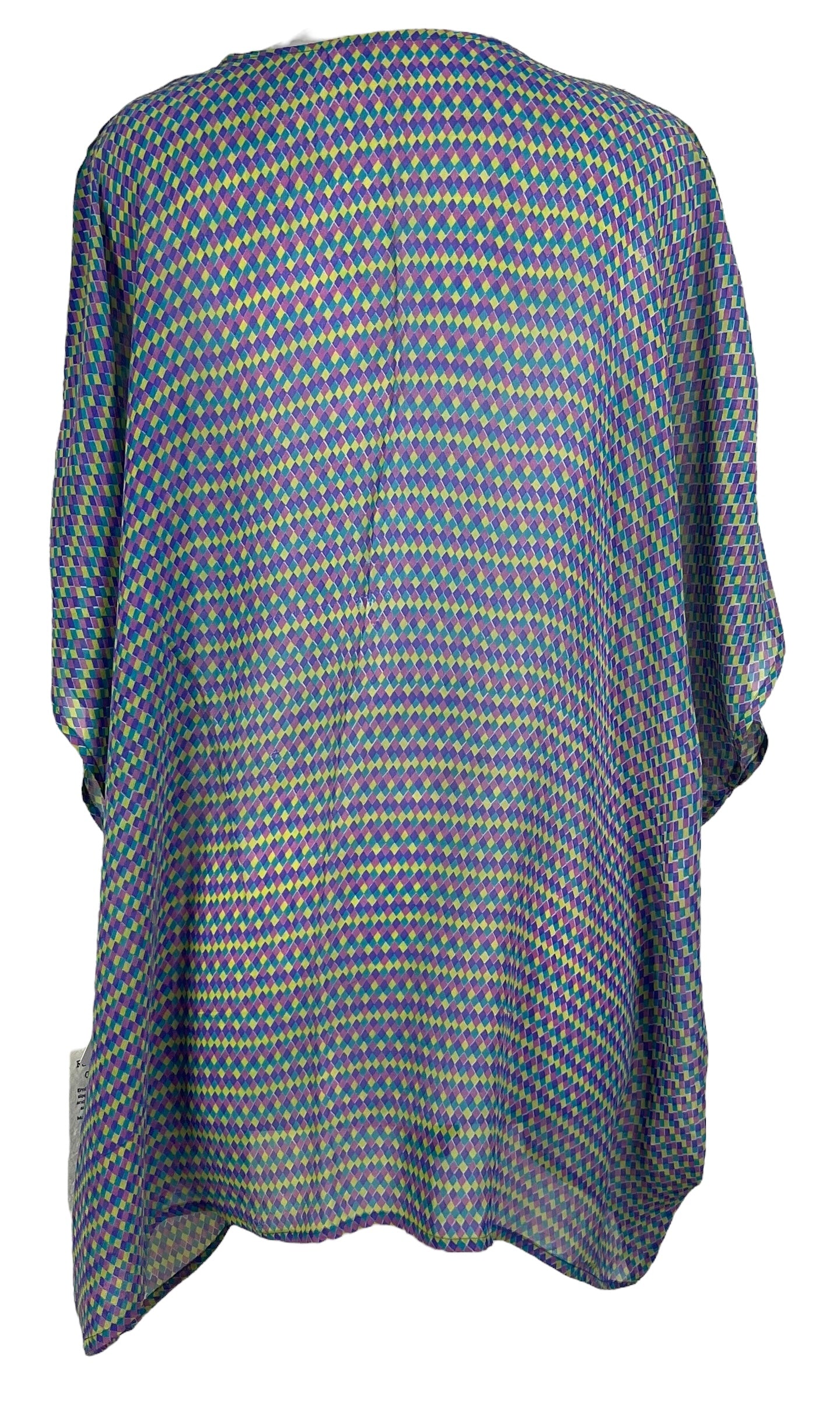 PRG6813 Sheer Avatar Pure Silk Short Kaftan Tunic without Slits