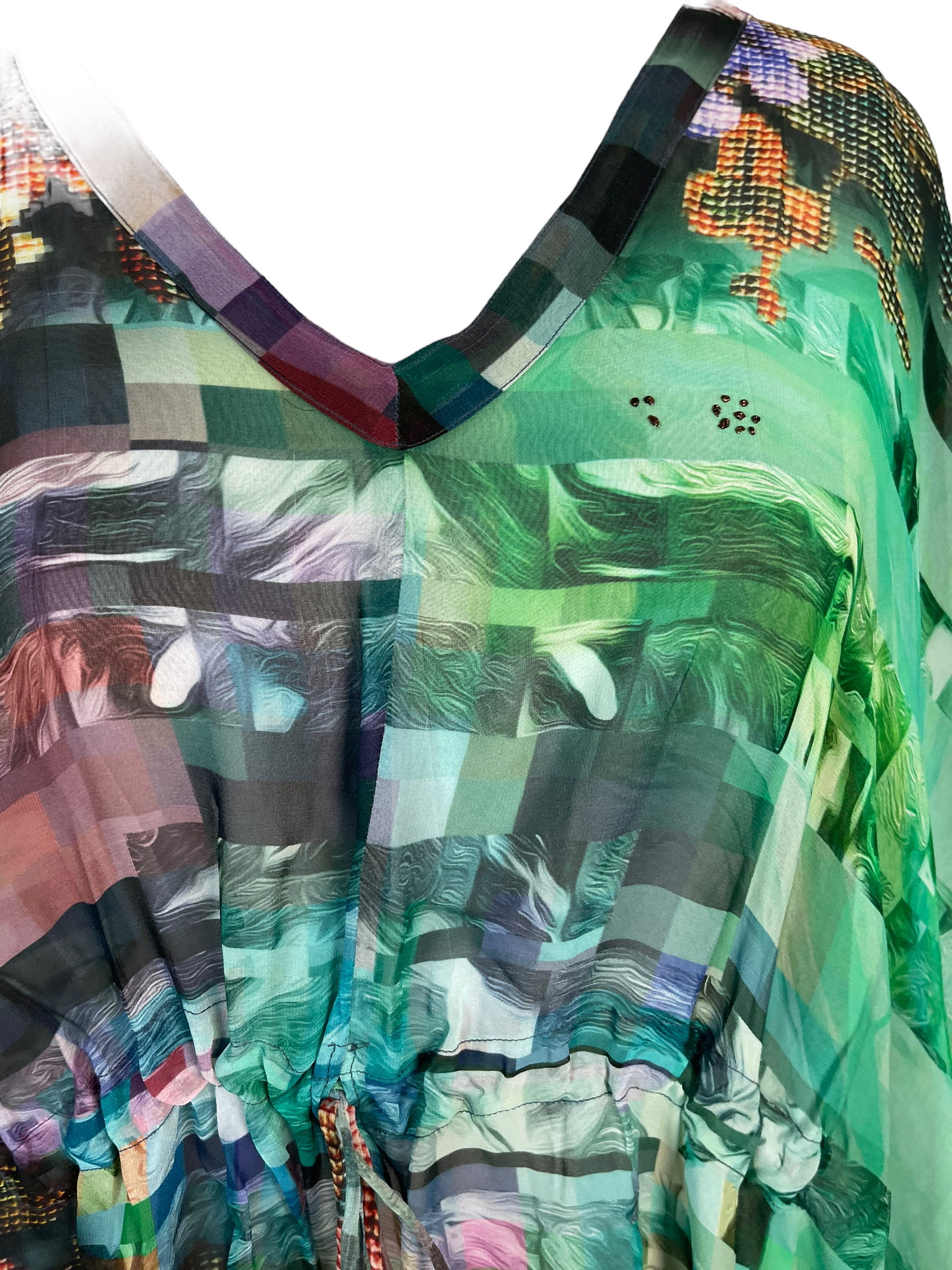 PRG6371 Sheer Avatar Pure Silk Maxi Kaftan