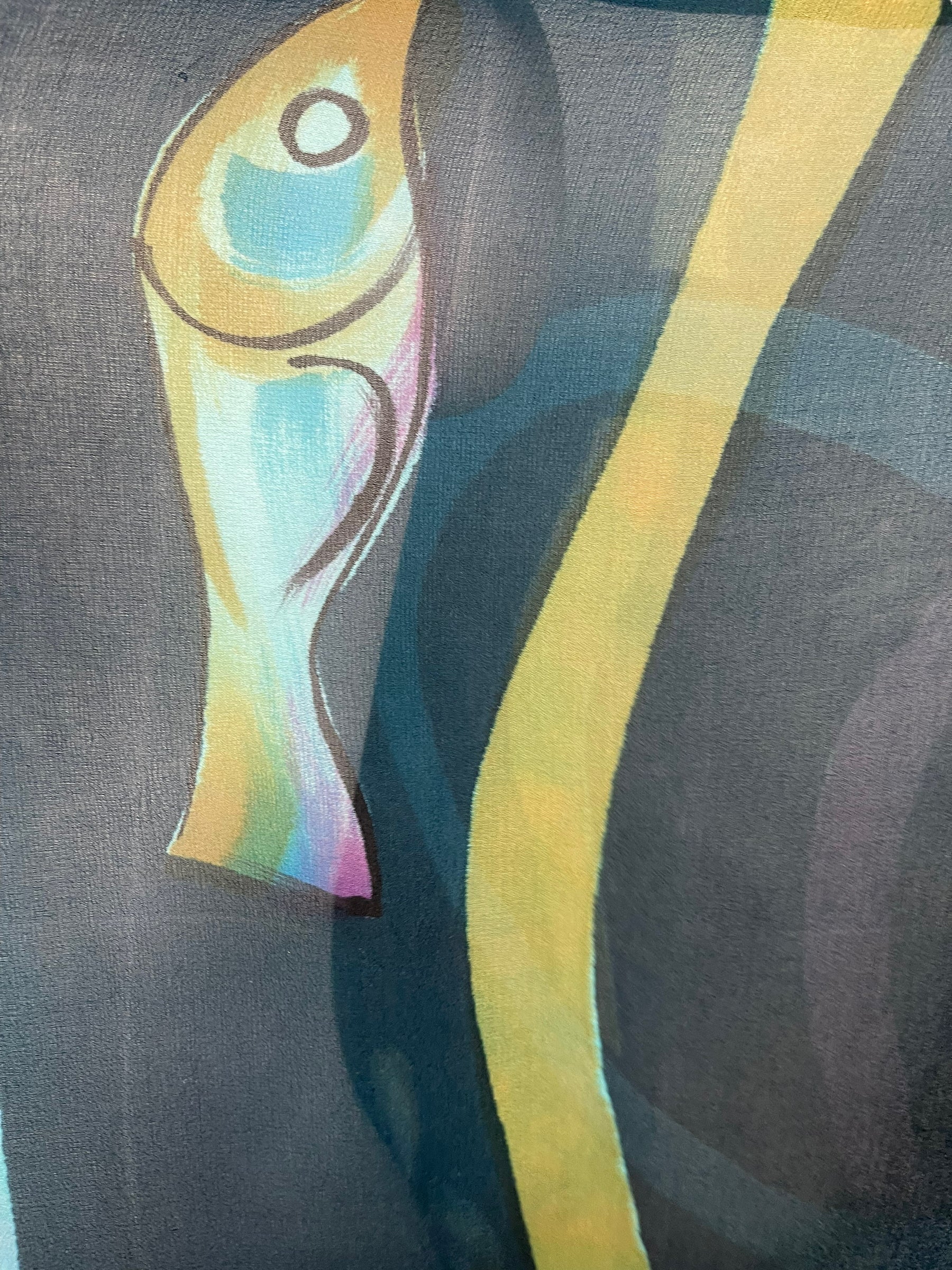 PRG6142 Sheer Wabi Sabi Pure Silk Short Kaftan Tunic without Slits