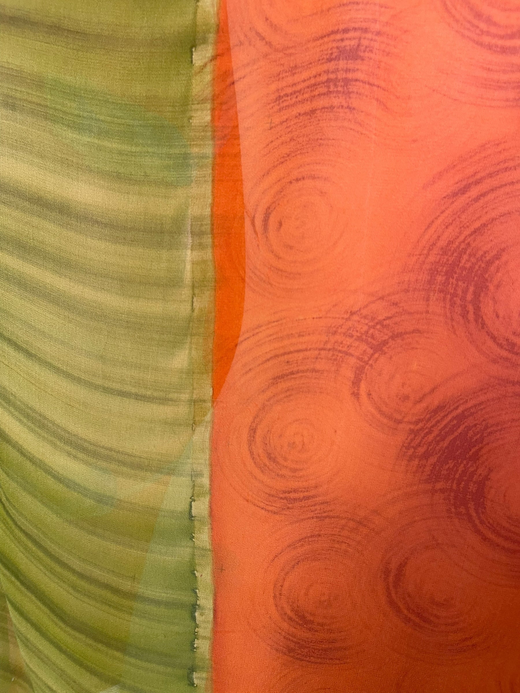 LADY LUCK PRG7140 Sheer Avatar Pure Silk Long Tunic with Side Ties