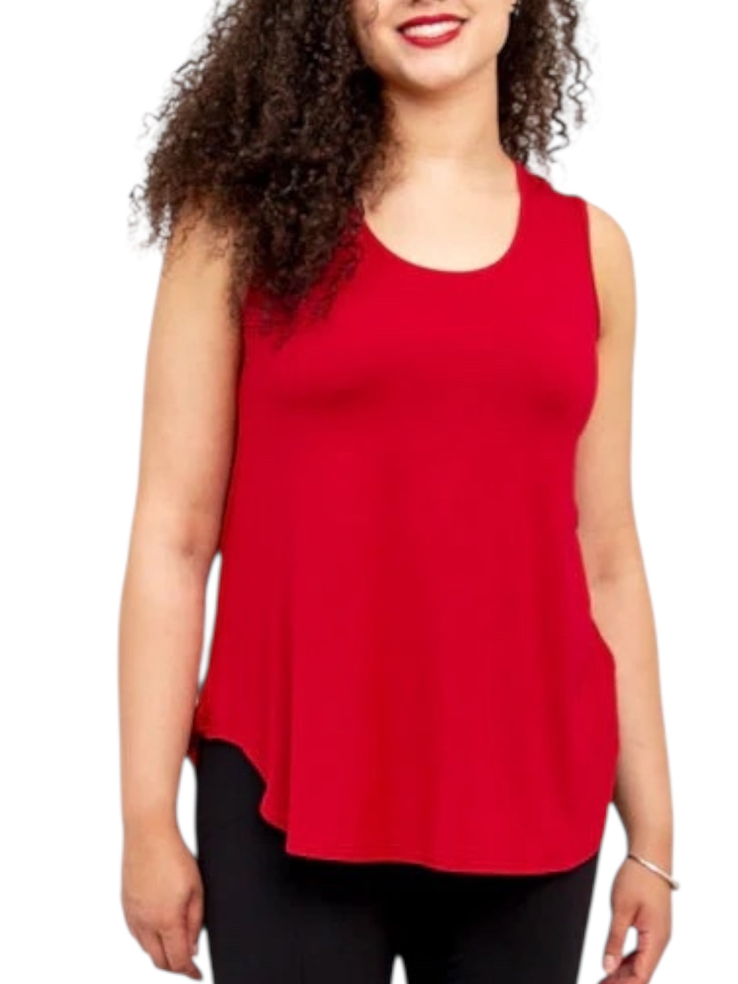 Lipstick Bamboo Jazz Tank by Blue Sky Clothing Co – Handmade ethical Tank Top from sariKNOTsari using upcycled silk. Designed in Canada for travel and slow fashion, loved from Toronto to LA to Sydney.