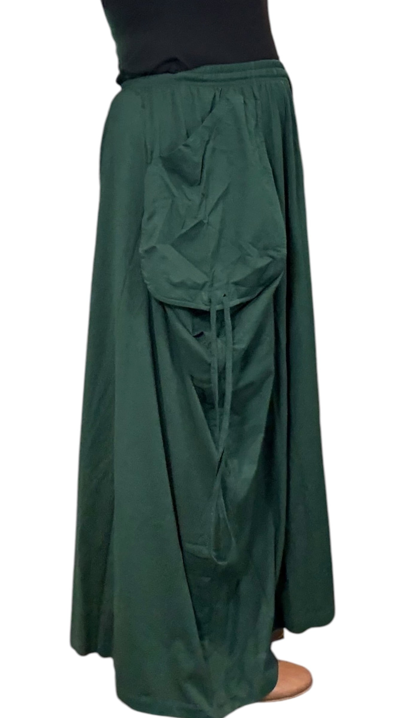 Jade Green Cotton Jersey Tashi Versatile Pants/Skirt