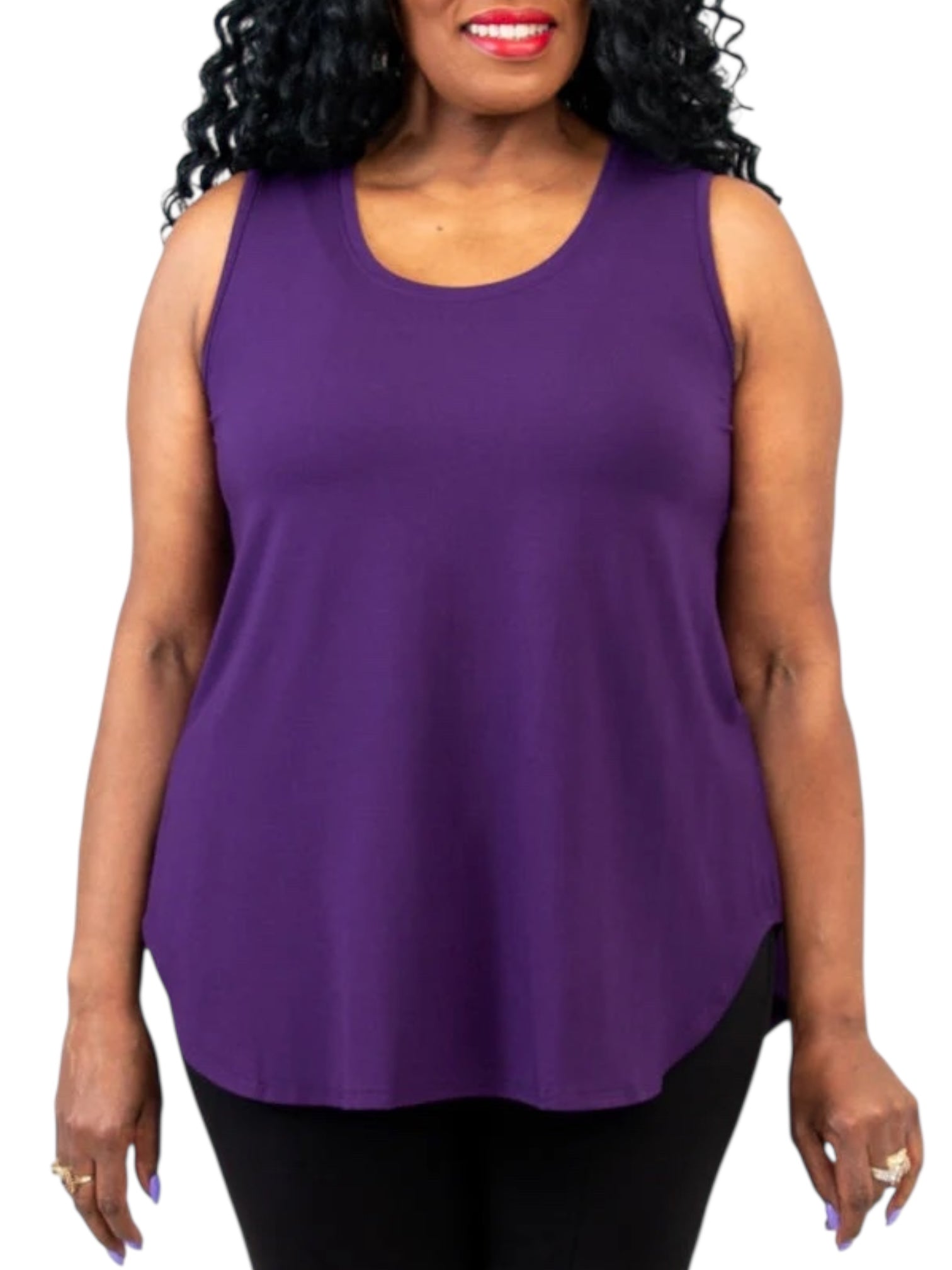 Purple Bamboo Jazz Tank by Blue Sky Clothing Co – Handmade ethical Tank Top from sariKNOTsari using upcycled silk. Designed in Canada for travel and slow fashion, loved from Toronto to LA to Sydney. Featuring Zsiska, Bryn Walker and Artisan Leather coats by Rejean Pepin, Pepin designs