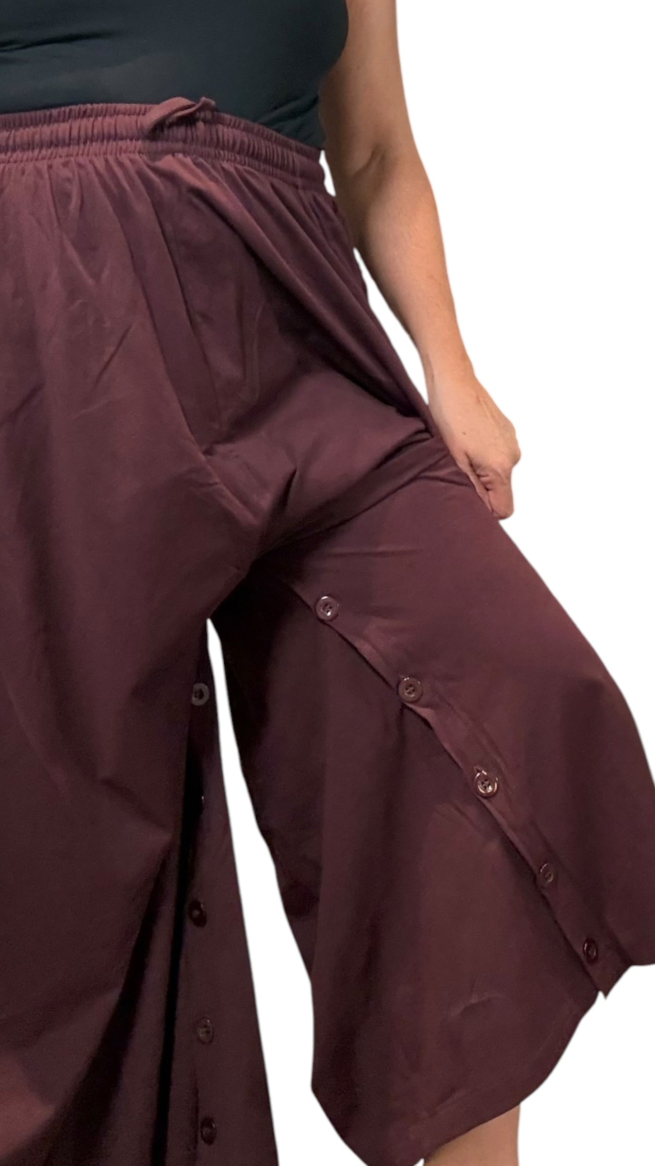 Eggplant Cotton Jersey Tashi Versatile Pants/Skirt