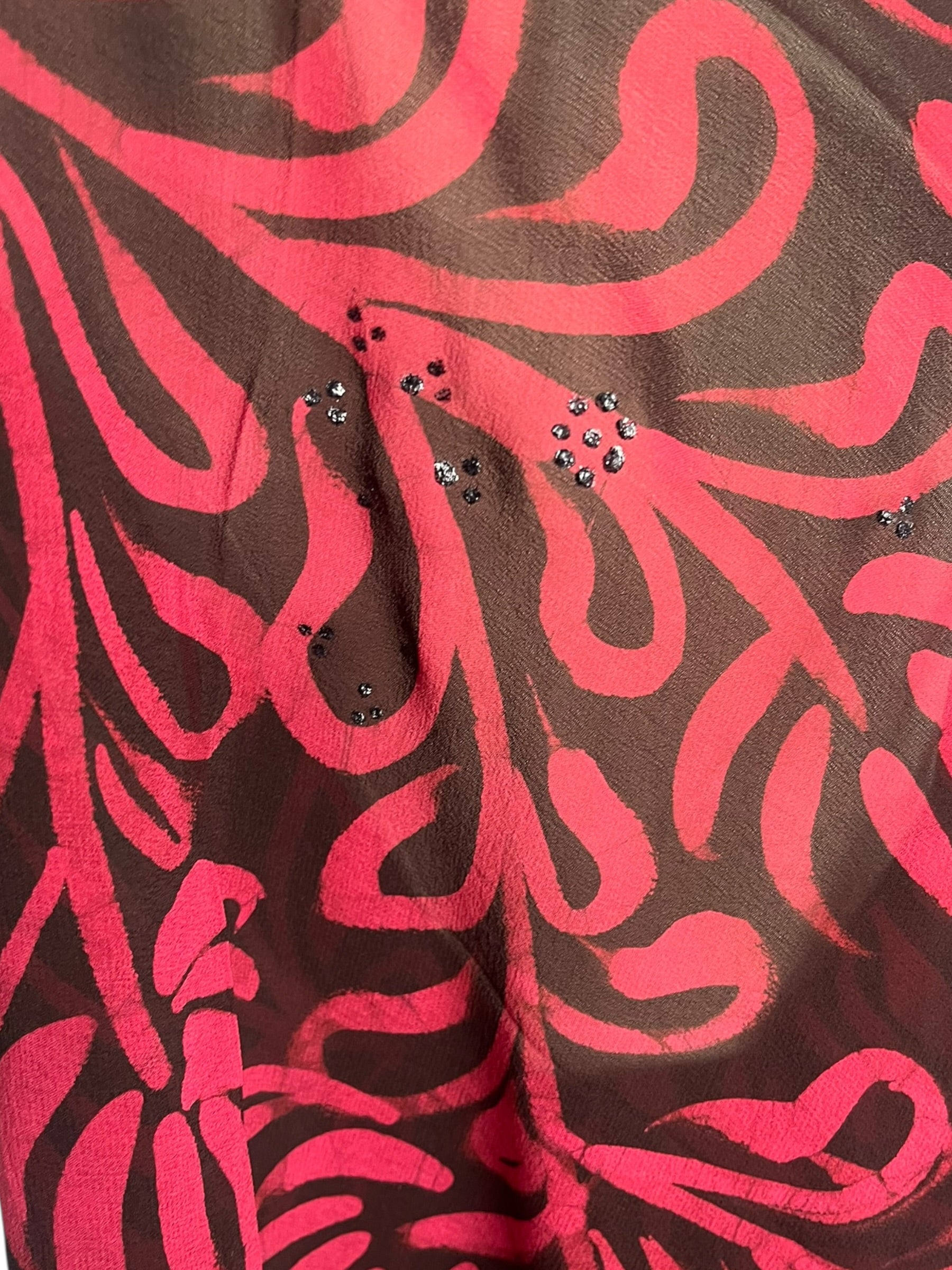 PRG8869 Sheer Avatar Long Pure Silk Kimono Sleeved Duster with Belt