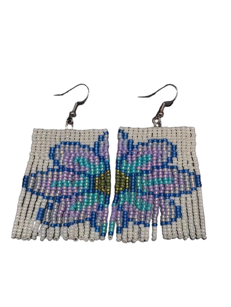 Graphic Flower Fringe Earrings