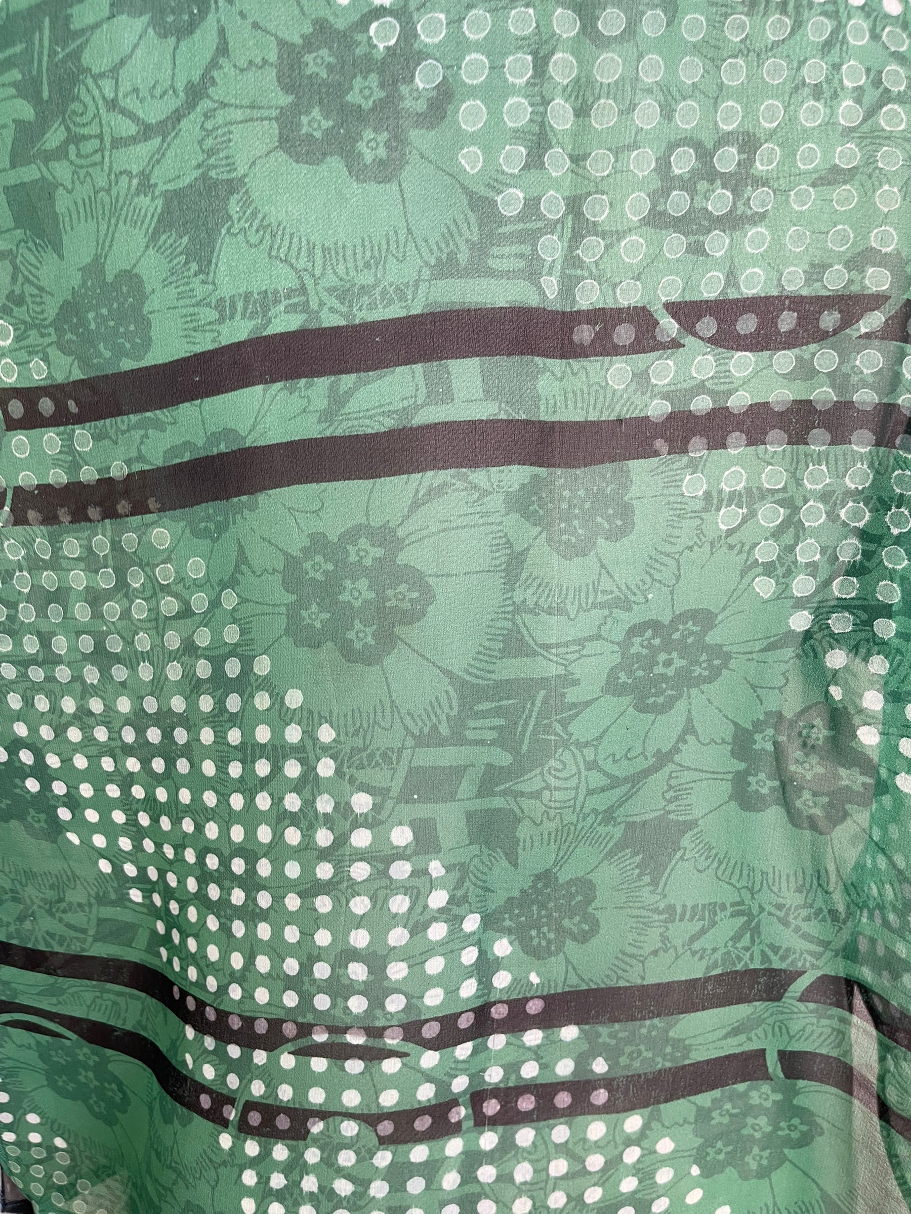 PRG6642 Sheer Wabi Sabi Pure Silk Side Slit Top