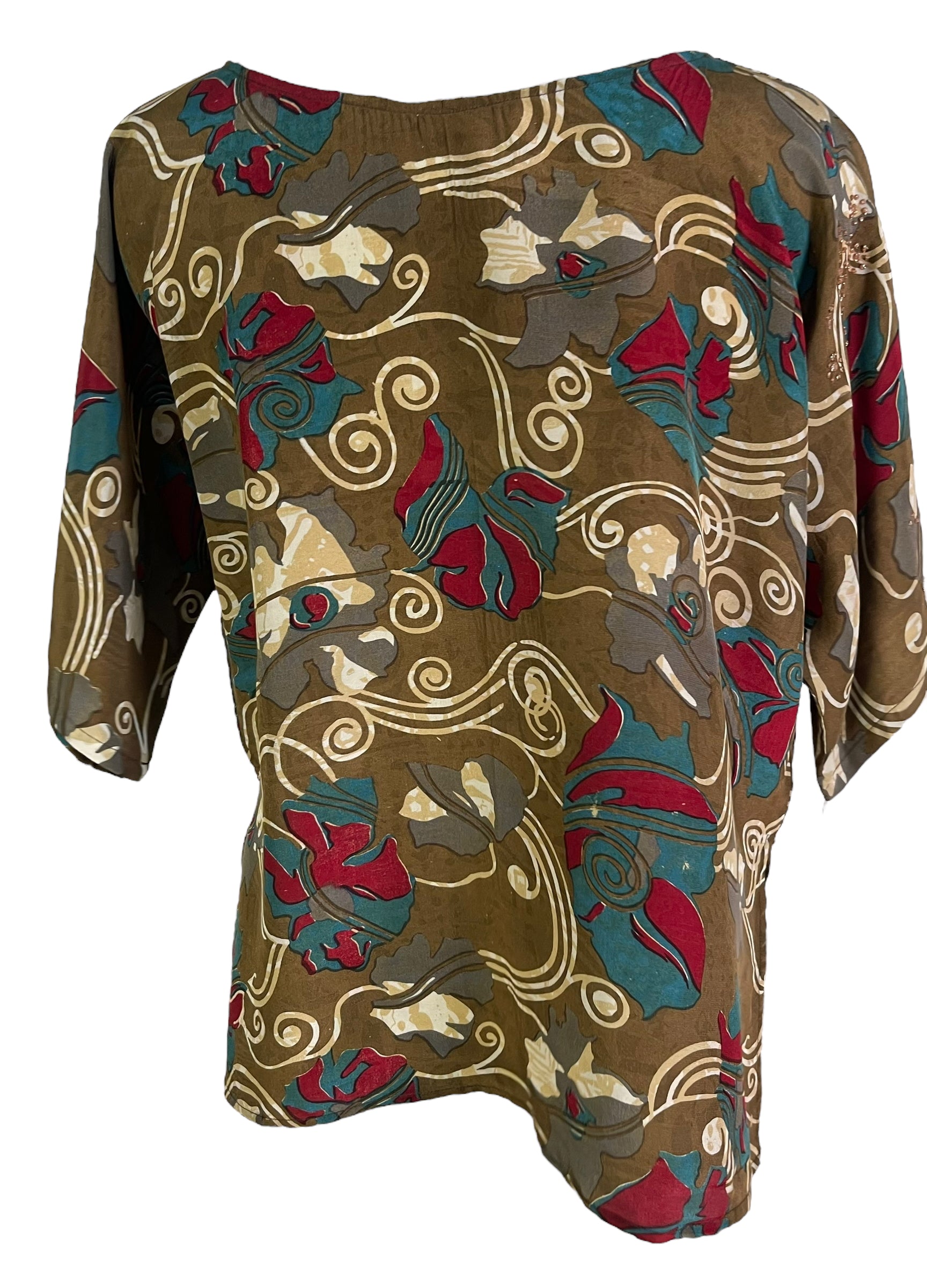 PRC6691 Avatar Pure Silk Side Slit Top