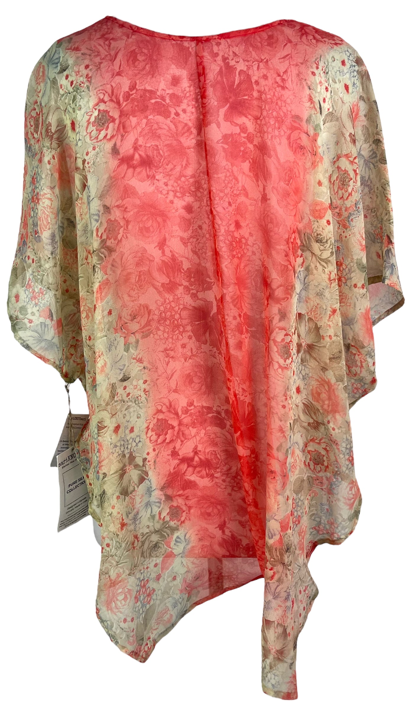 PRG6523 Sheer Avatar Pure Silk Waterfall Top