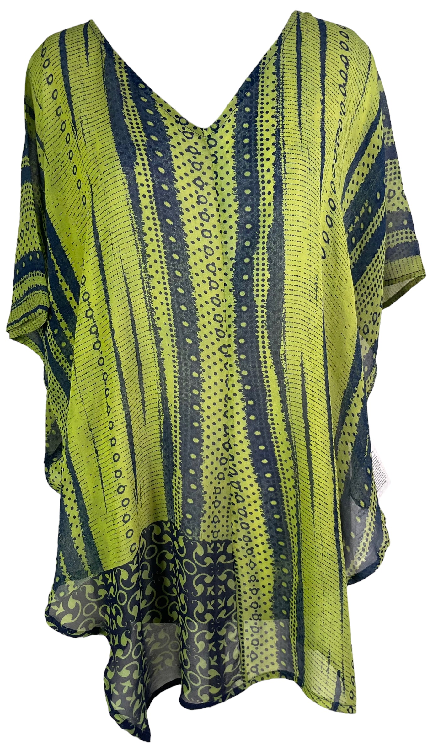 PRG7226 Sheer Avatar Pure Silk Waterfall Top