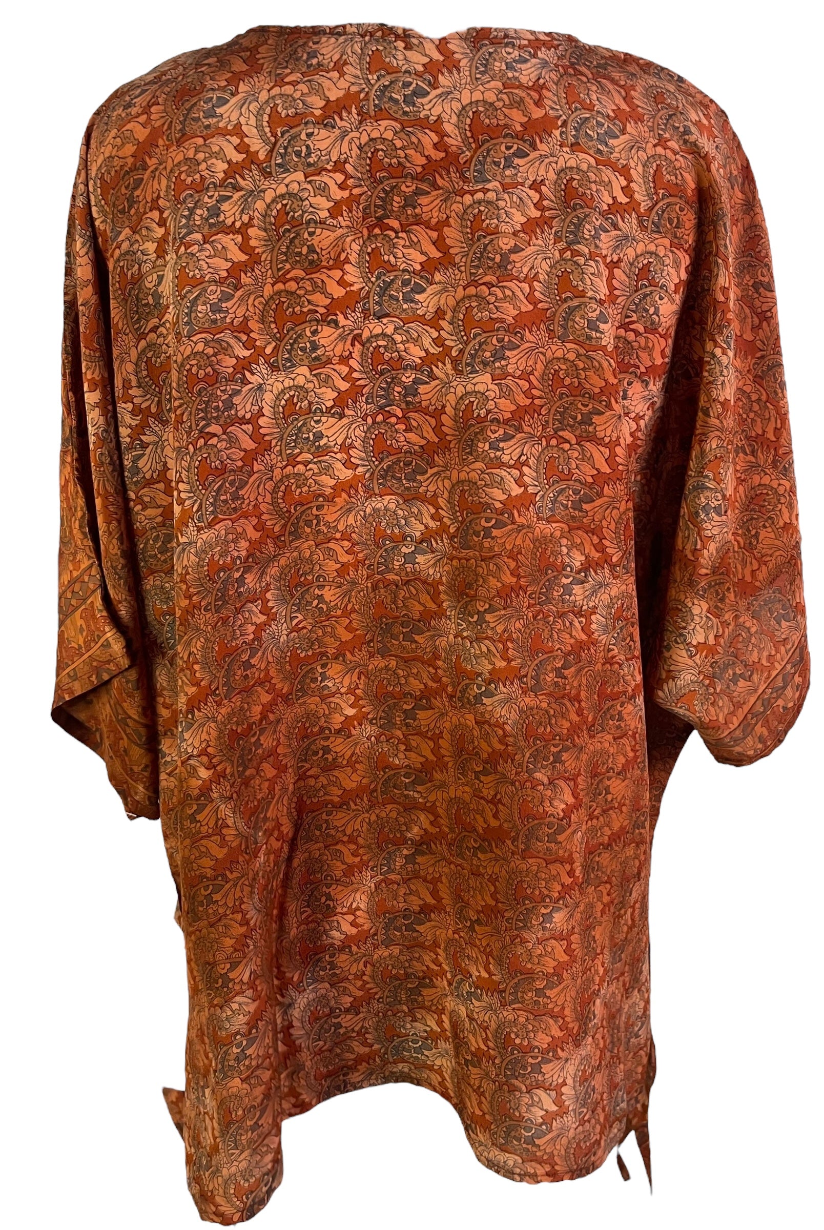 PRC7158 Avatar Pure Silk Long Tunic with Side Ties