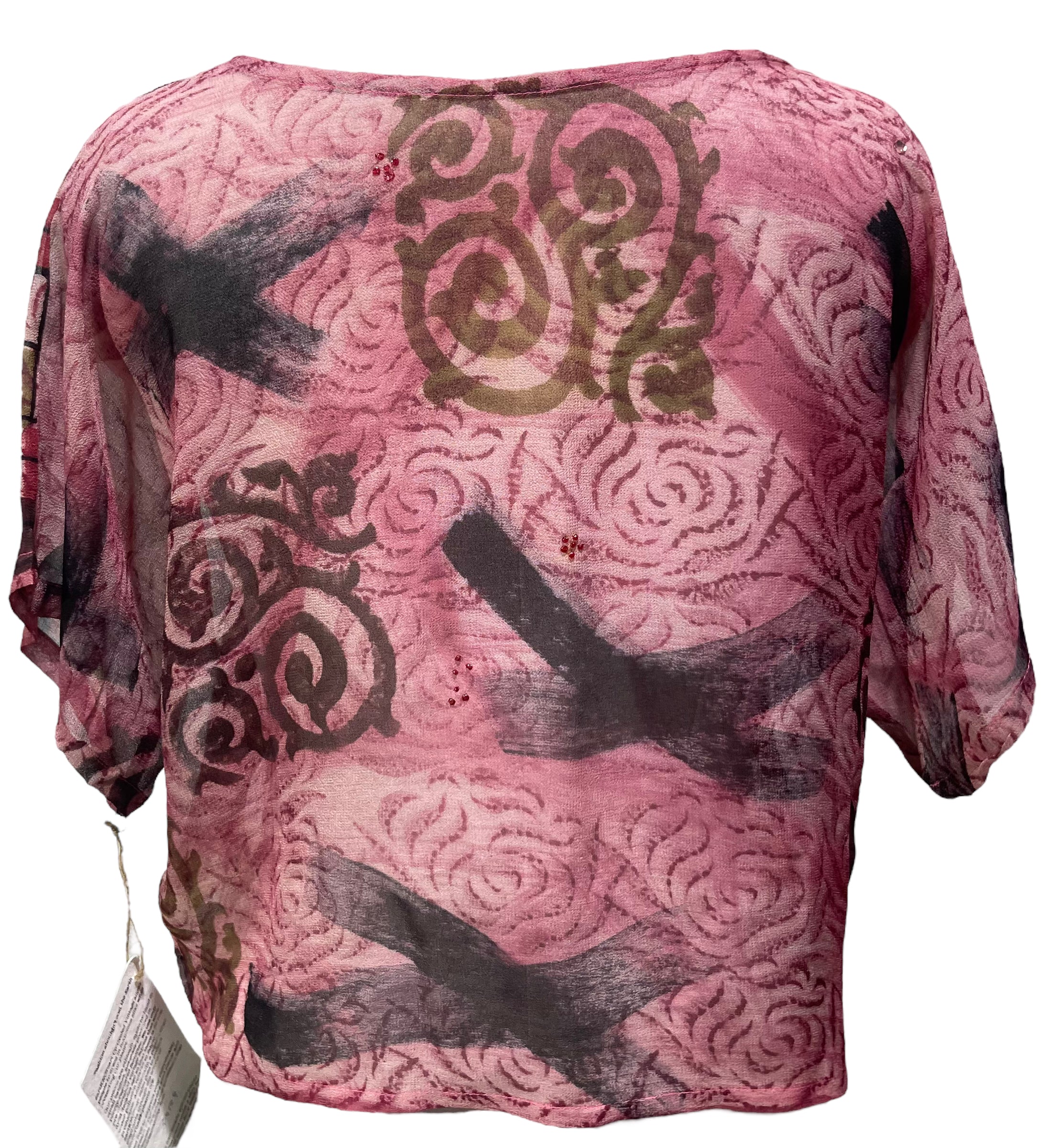 FINAL SALE PRG4184 Sheer Avatar Pure Silk Boxy Top