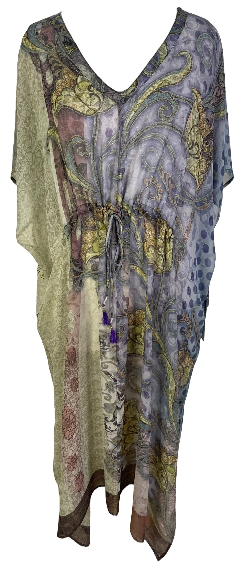 PRG6786 Sheer Avatar Pure Silk Maxi Kaftan