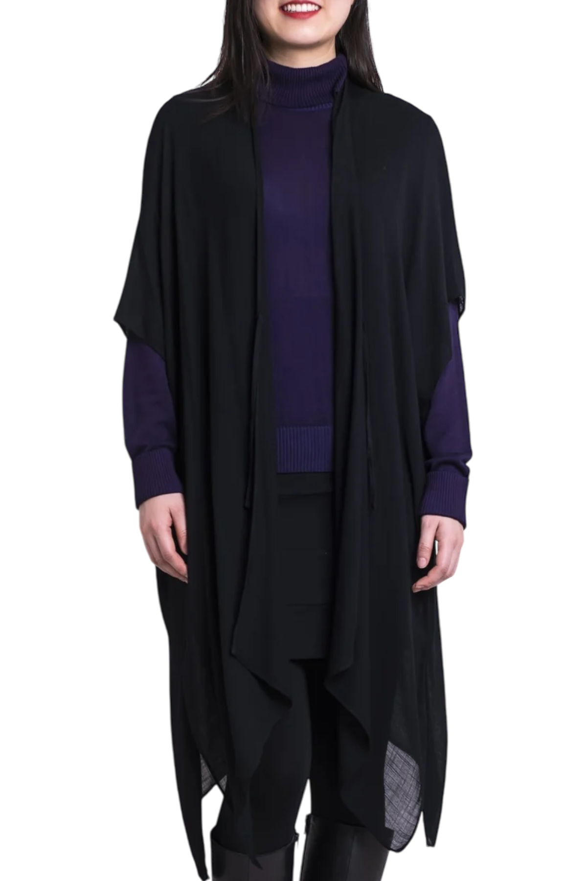Darcy Black Lightweight Open Cardigan