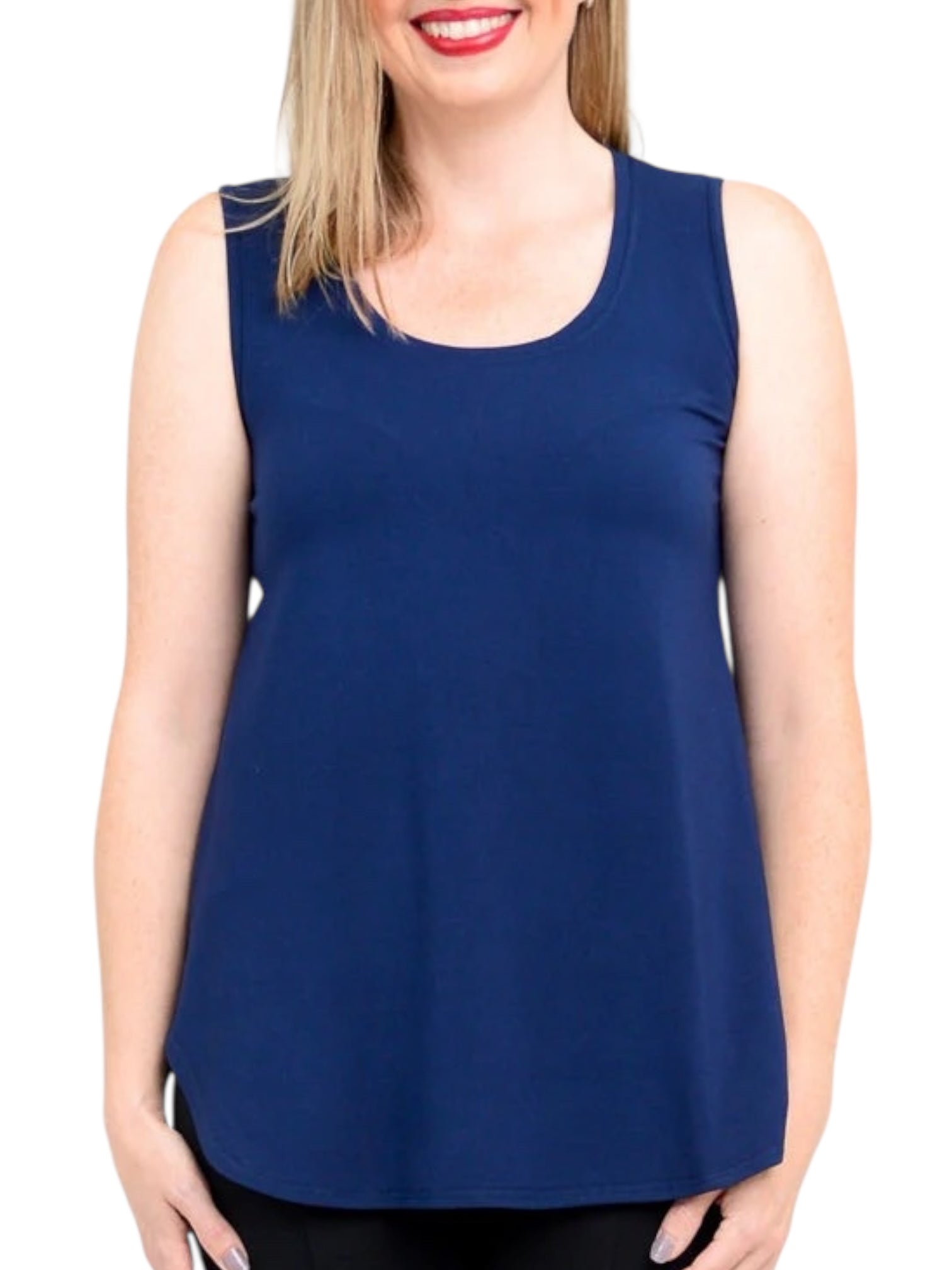 Indigo Bamboo Jazz Tank by Blue Sky Clothing Co – Handmade ethical Tank Top from sariKNOTsari using upcycled silk. Designed in Canada for travel and slow fashion, loved from Toronto to LA to Sydney.