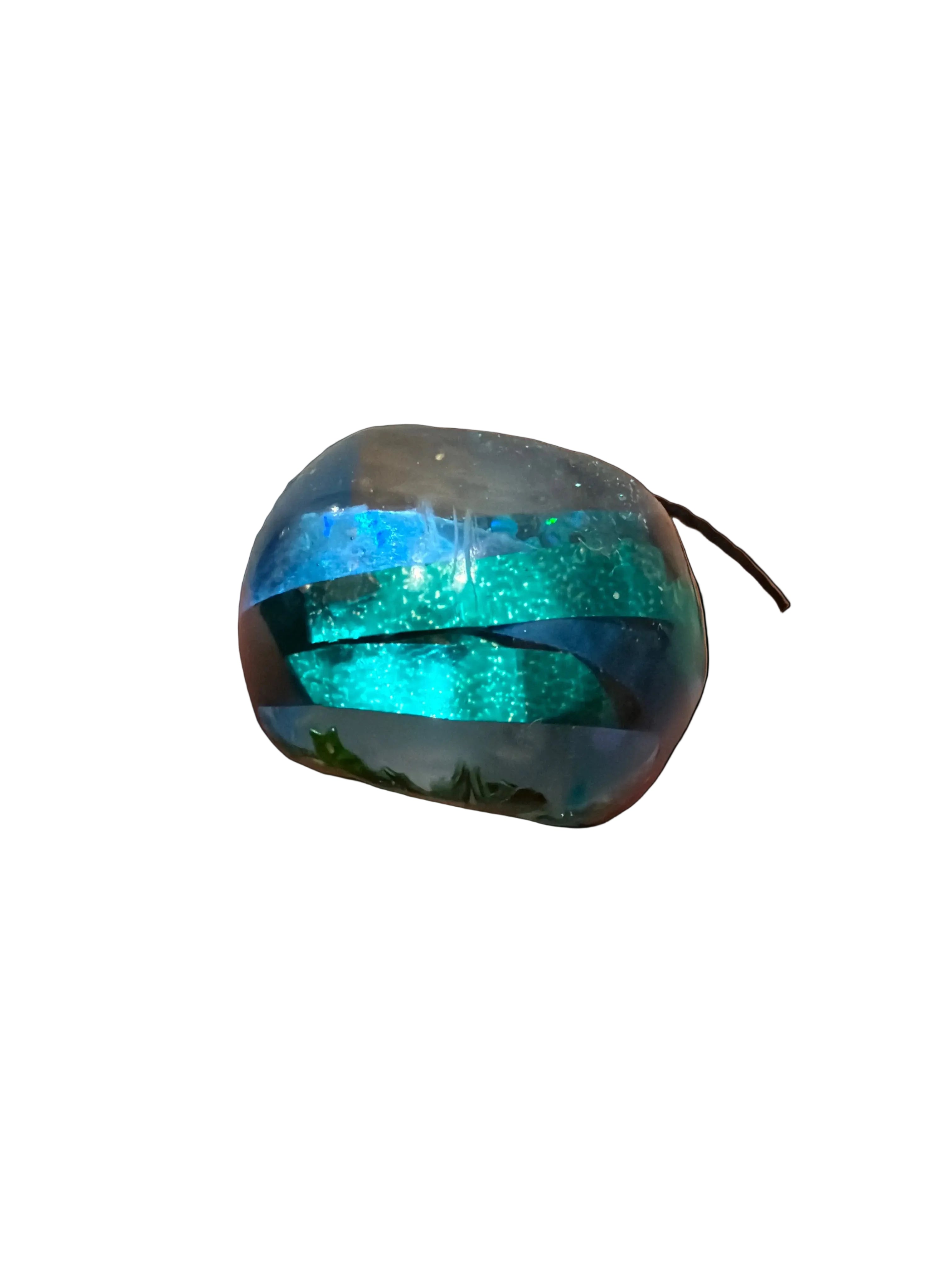 Teal Ribbon Bead