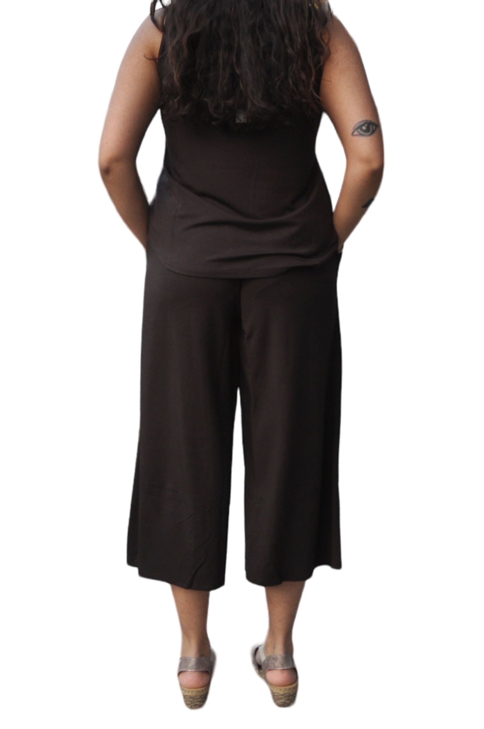 Coffee Brown Bamboo Gaylene Capri