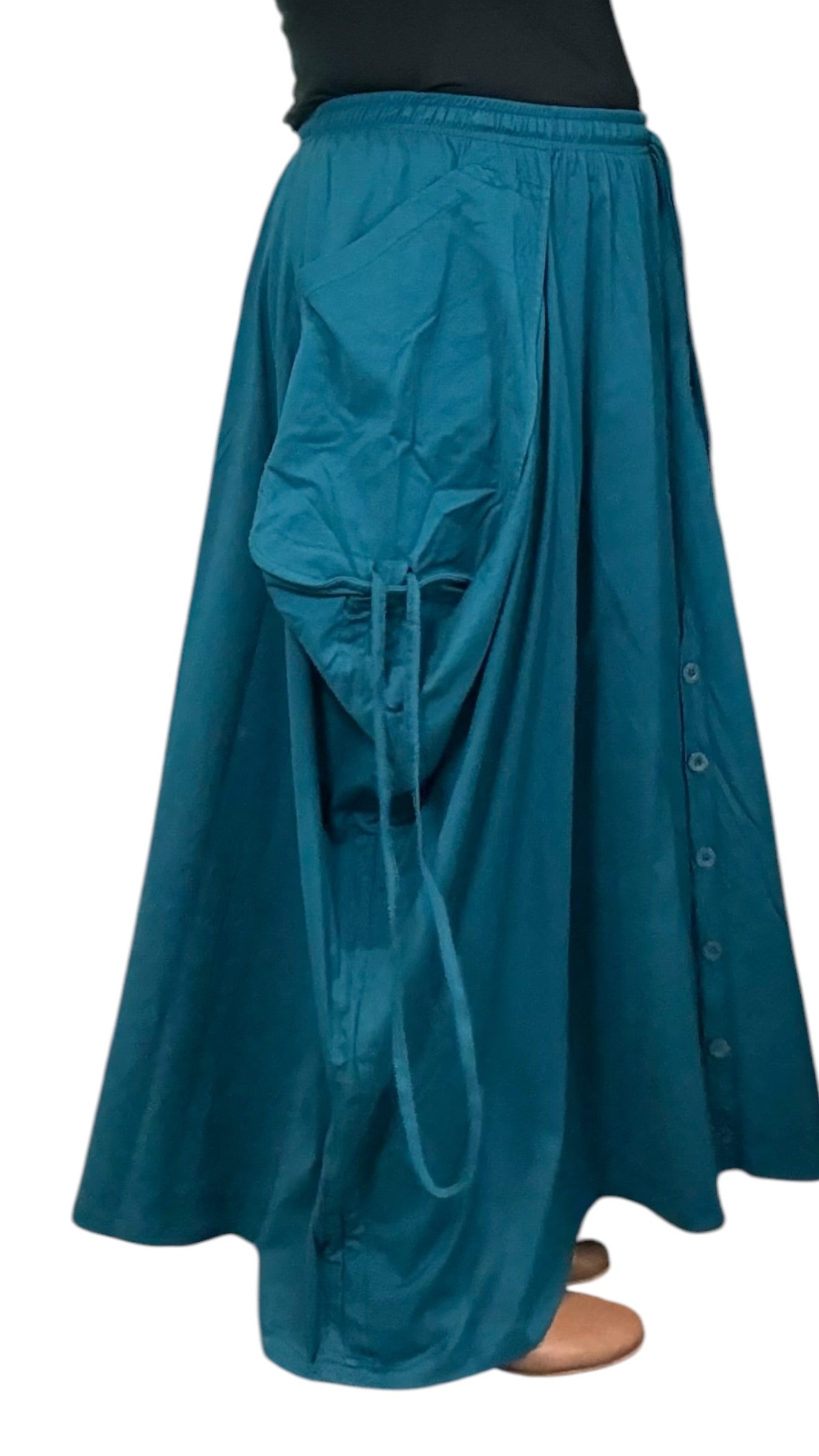Teal Cotton Jersey Tashi Versatile Pants/Skirt