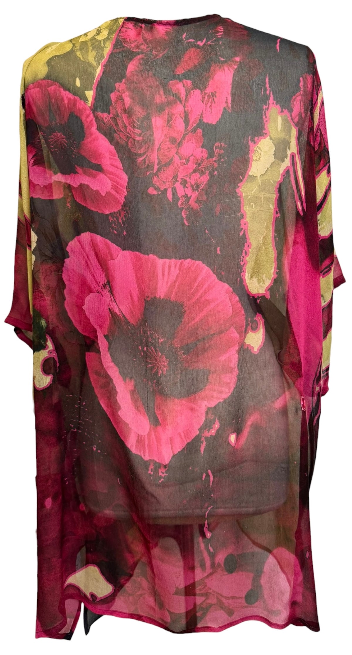 PRG9020 Sheer Wabi Sabi Pure Silk Kimono-Sleeved Jacket with Belt
